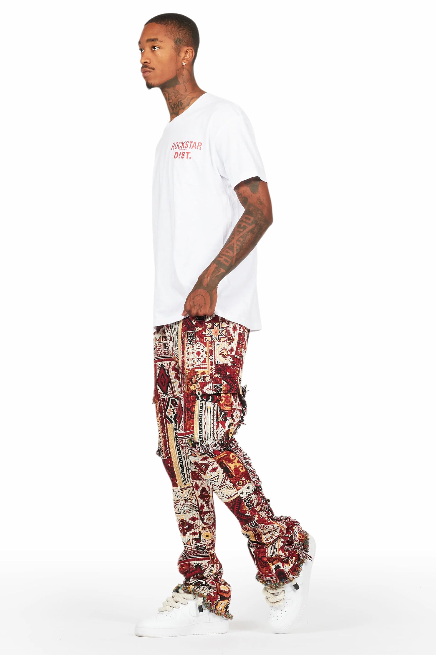 Ayami Pink Slim Tapestry Flare Jean