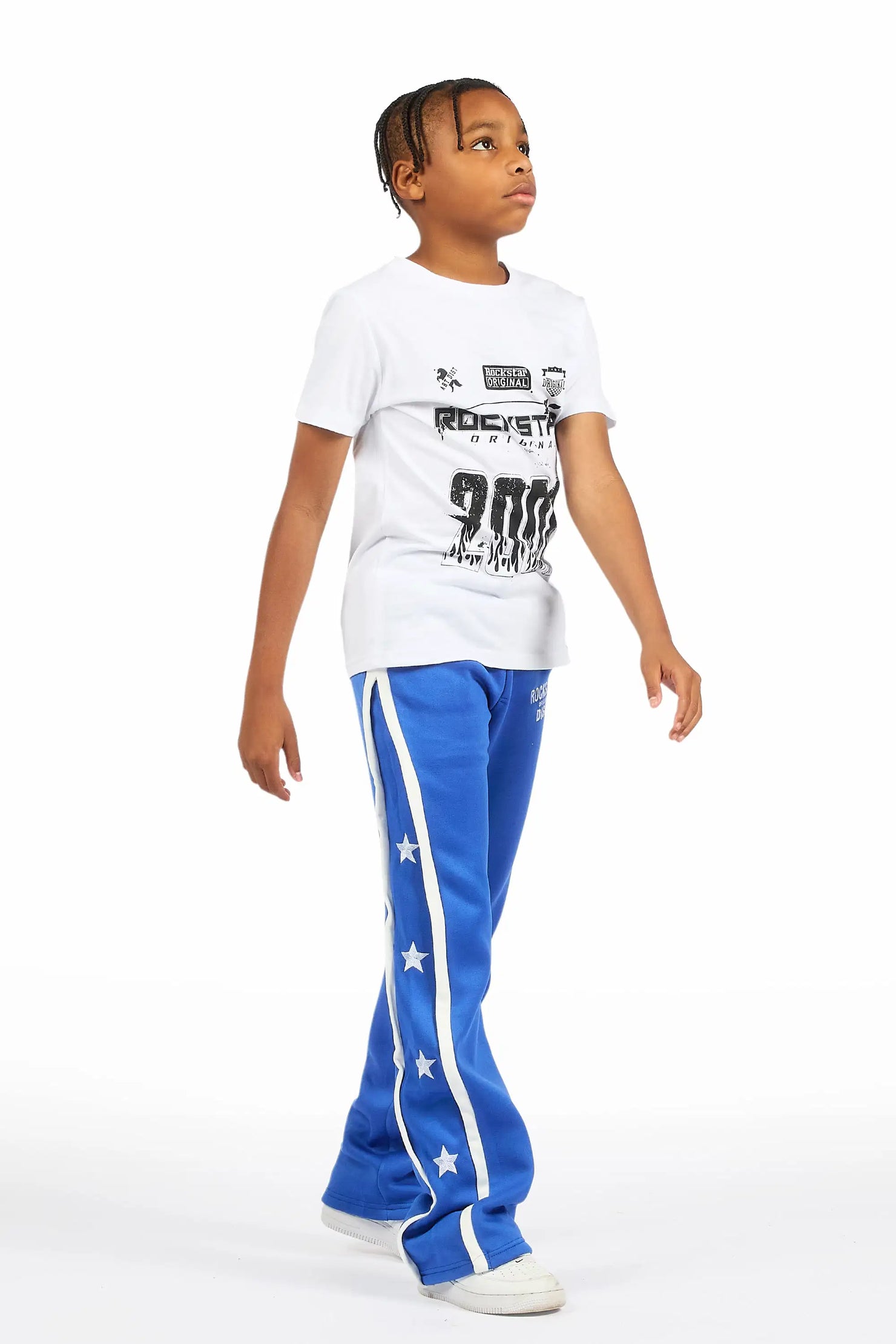 Boys Arkady Royal Stacked Flare Track Pant