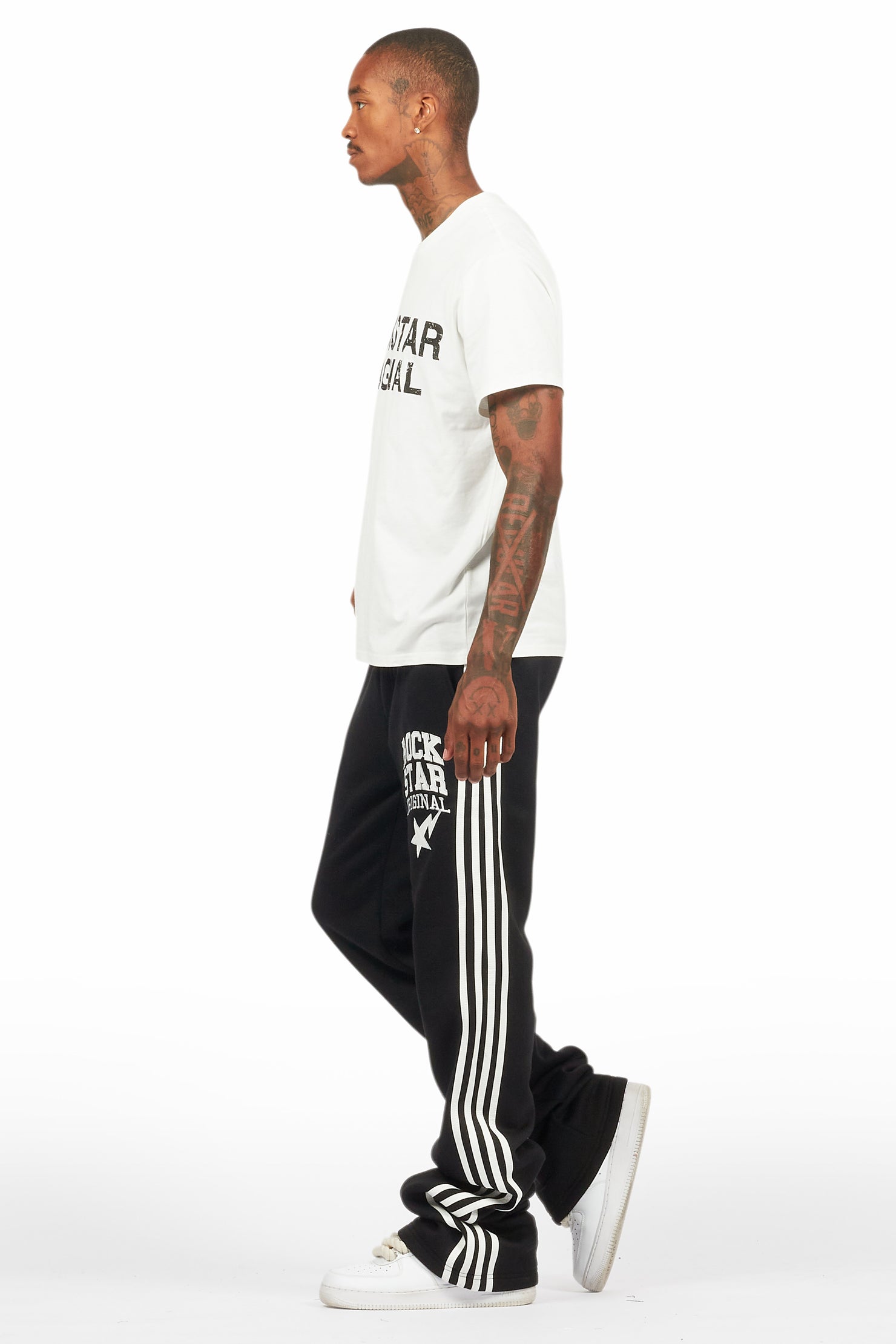 Gerrit Black Fleece Stacked Baggy Track Pant