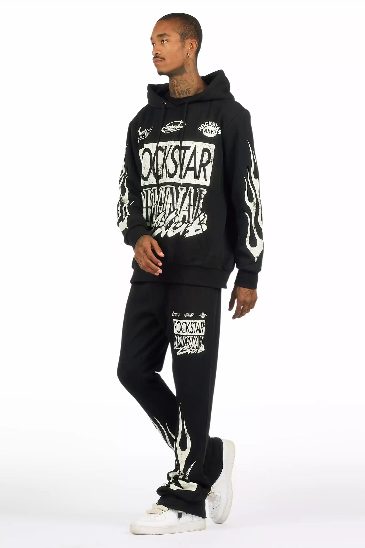 Rylok Black Hoodie Stacked Track Set