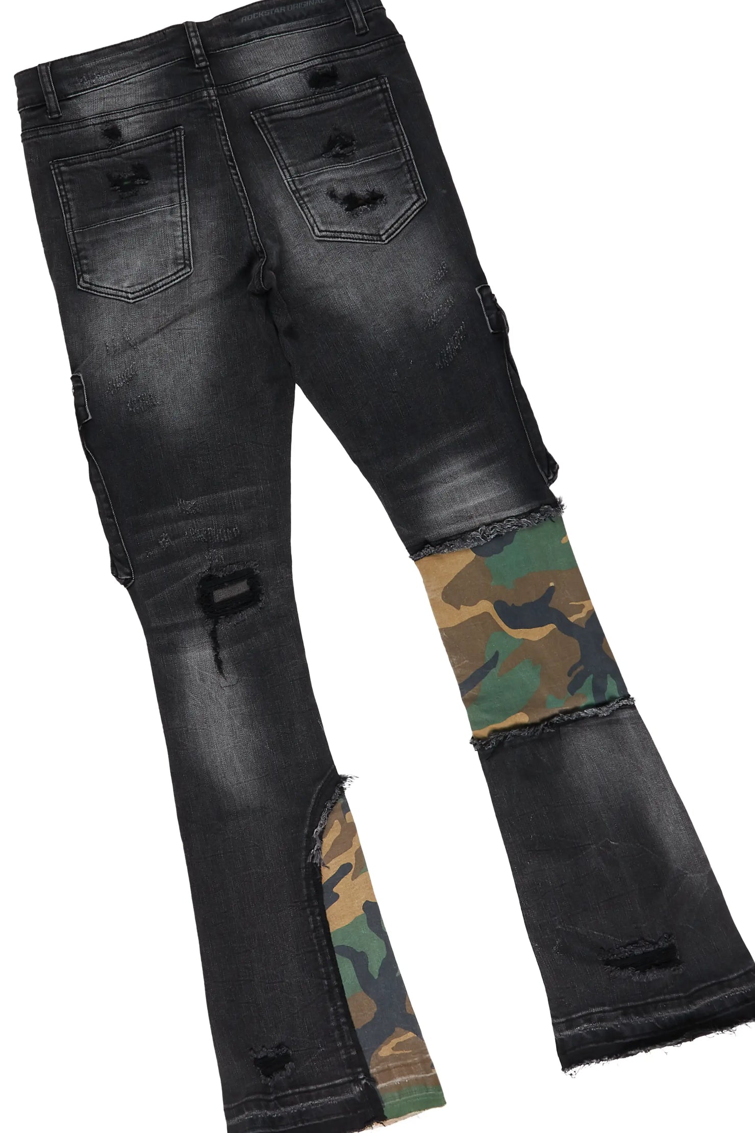 Cavell Camo Knit Sweater & Zeta Stacked Flare Jean Bundle