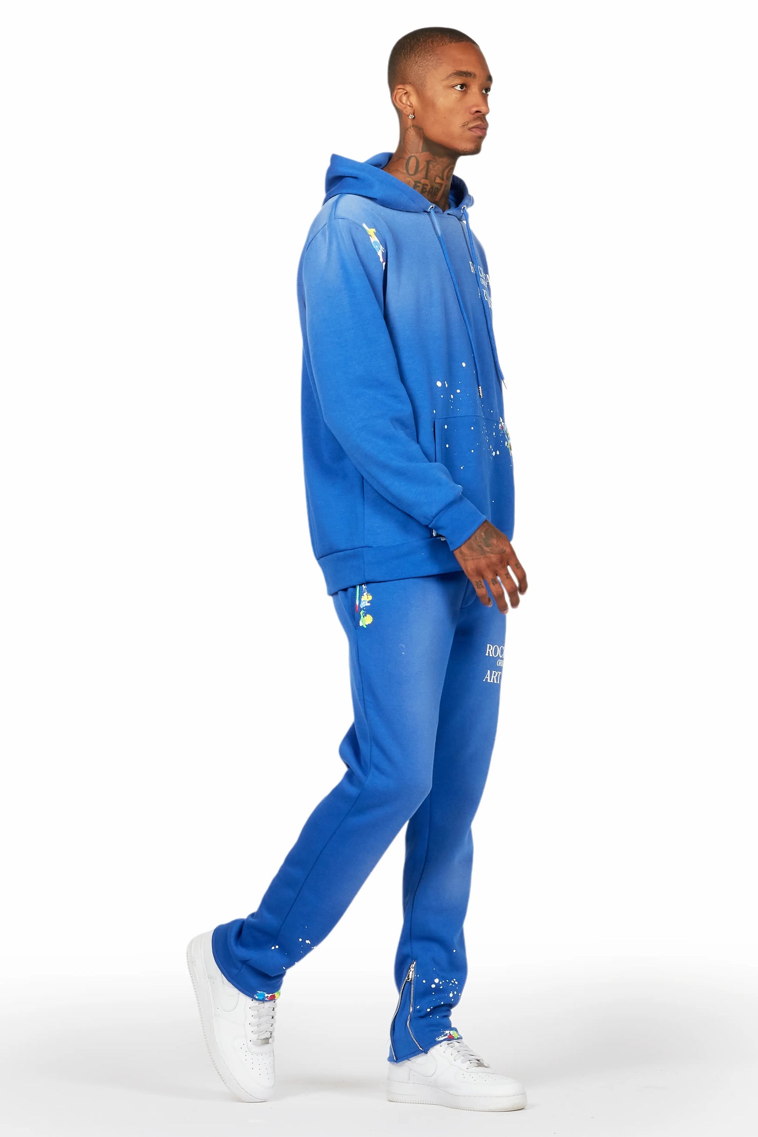 Rockstar Art Dist. Royal Graphic Hoodie Track Set