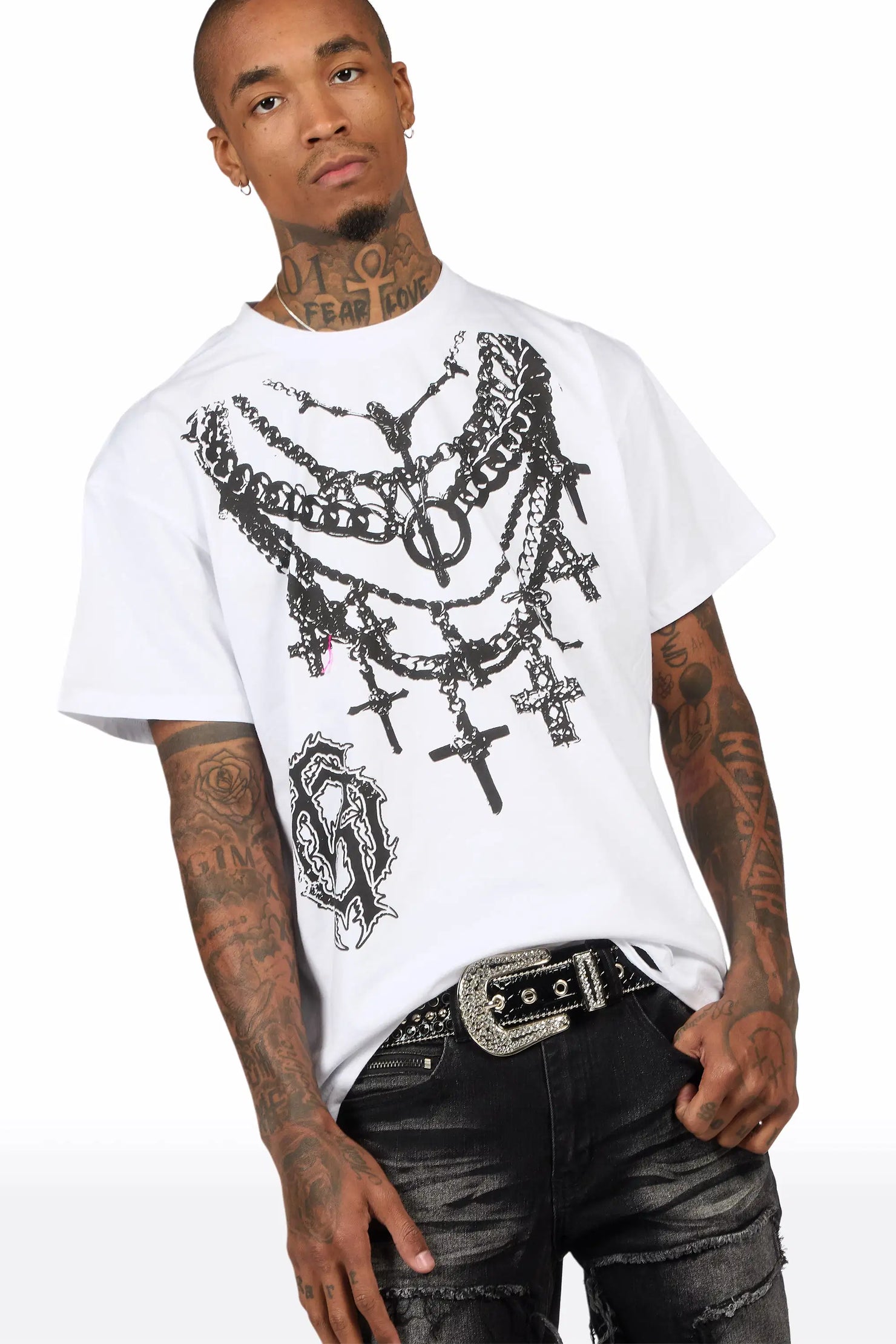 Nyro White Oversized Graphic T-Shirt