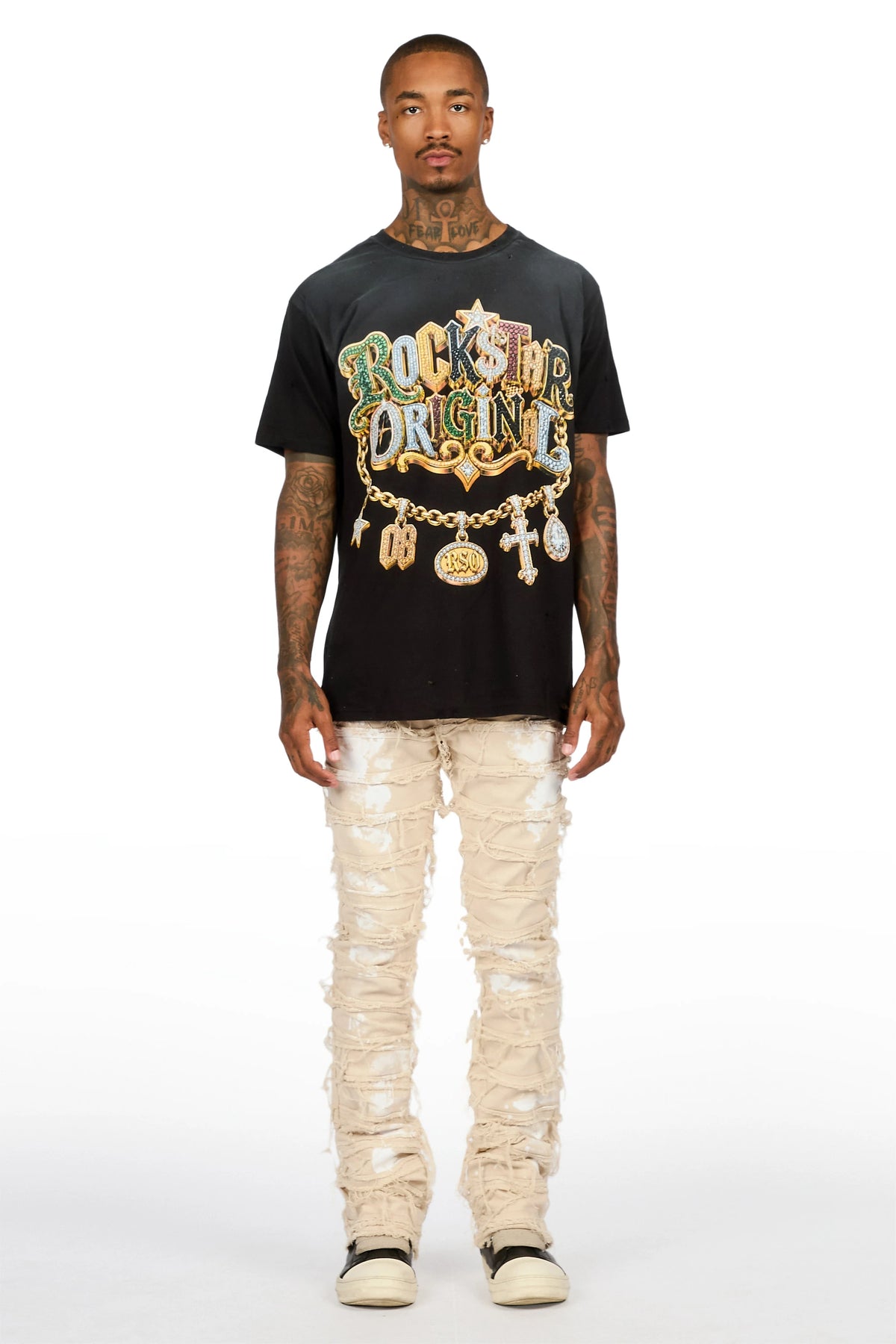 Garson Beige Stacked Fit Jean