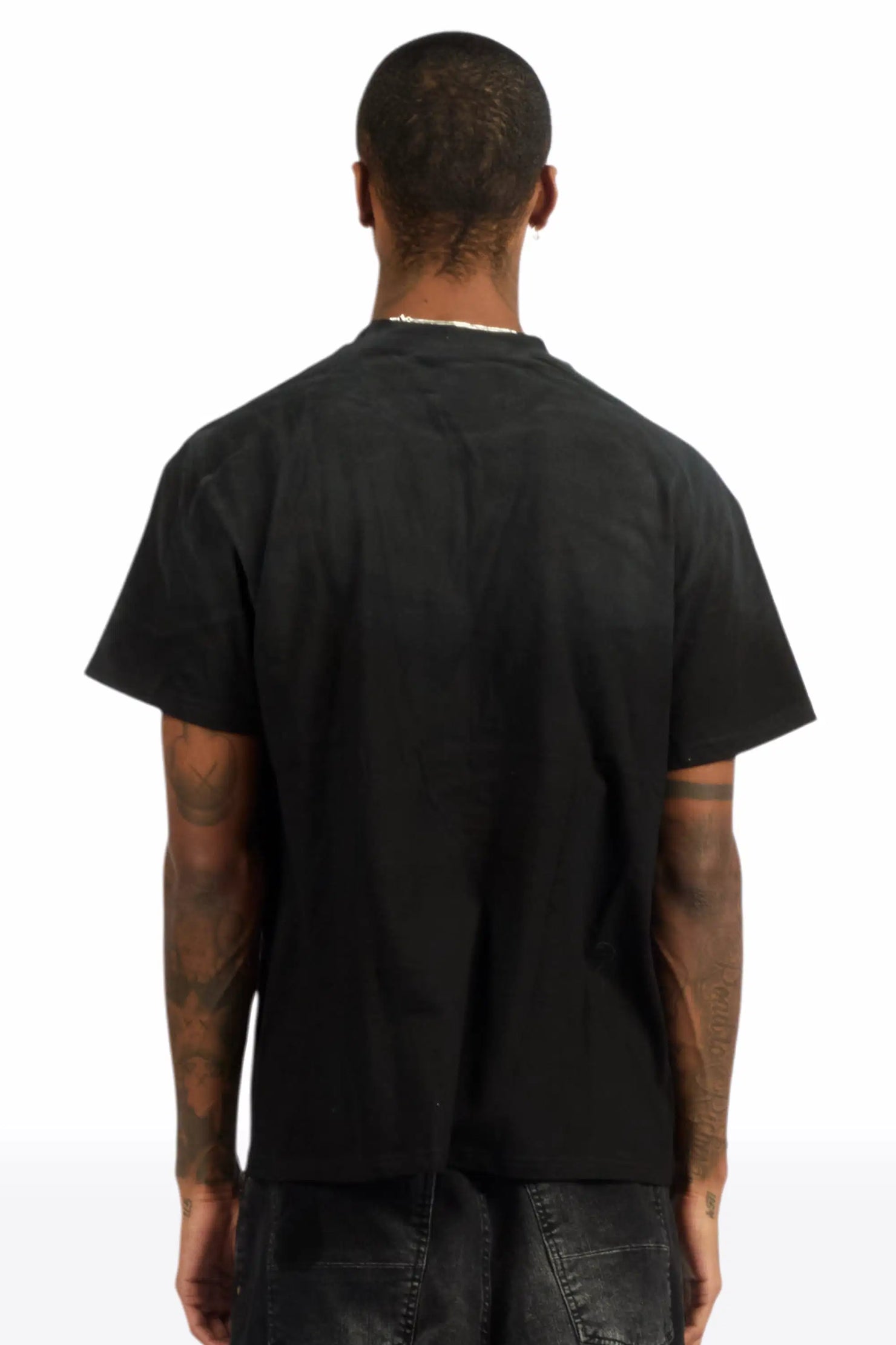 Rylok Black Oversized Graphic T-Shirt