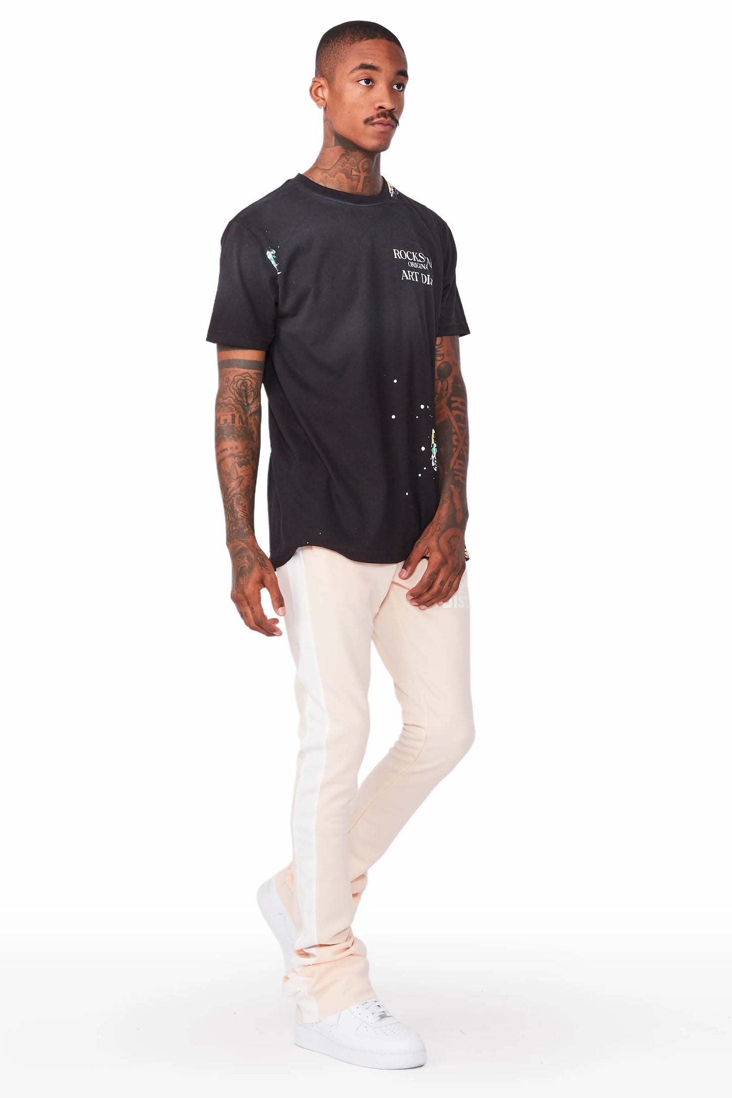Landry Beige Super Stacked Track Pant