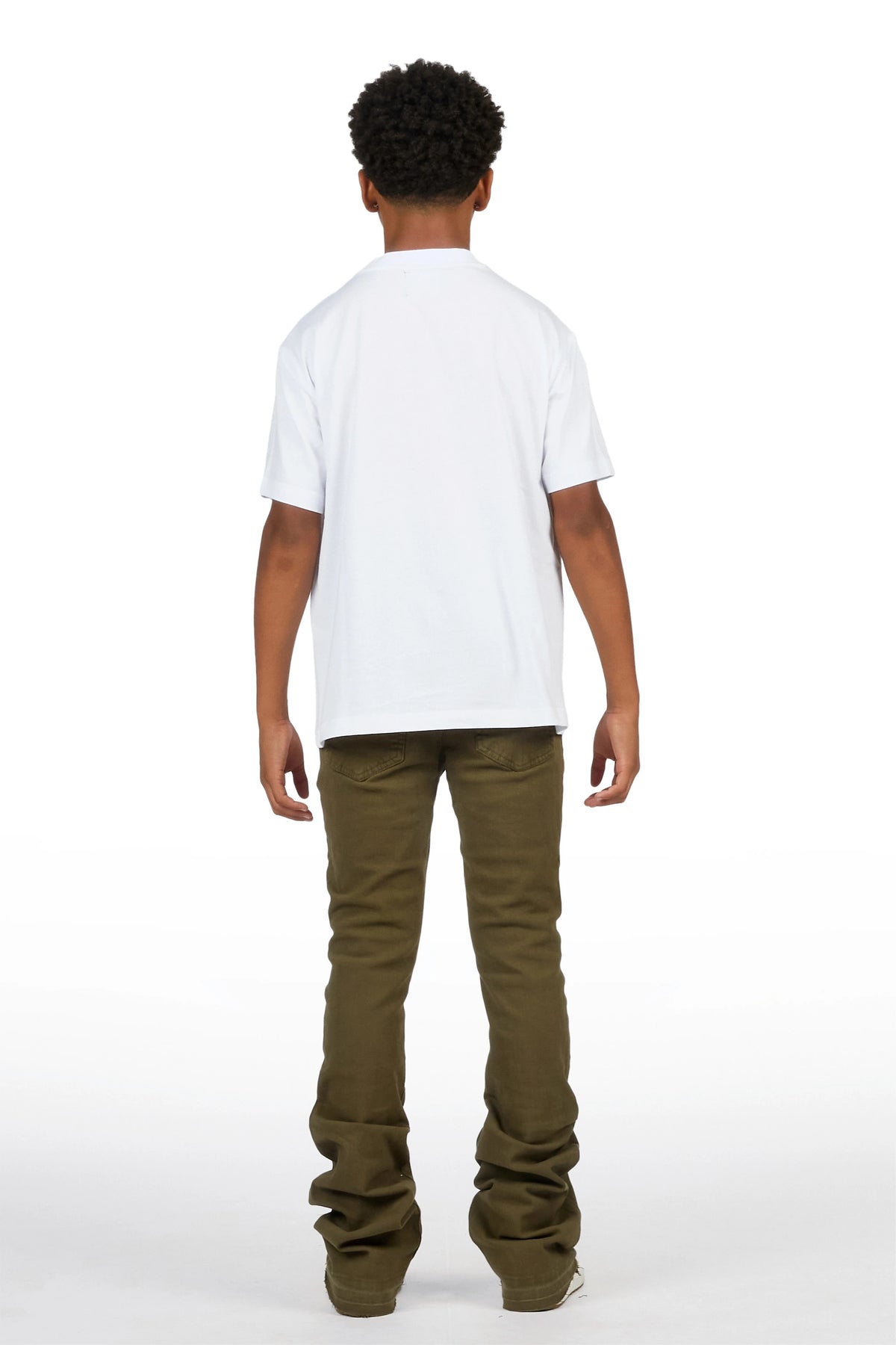 Boys Dag Olive Stacked Flare Jean