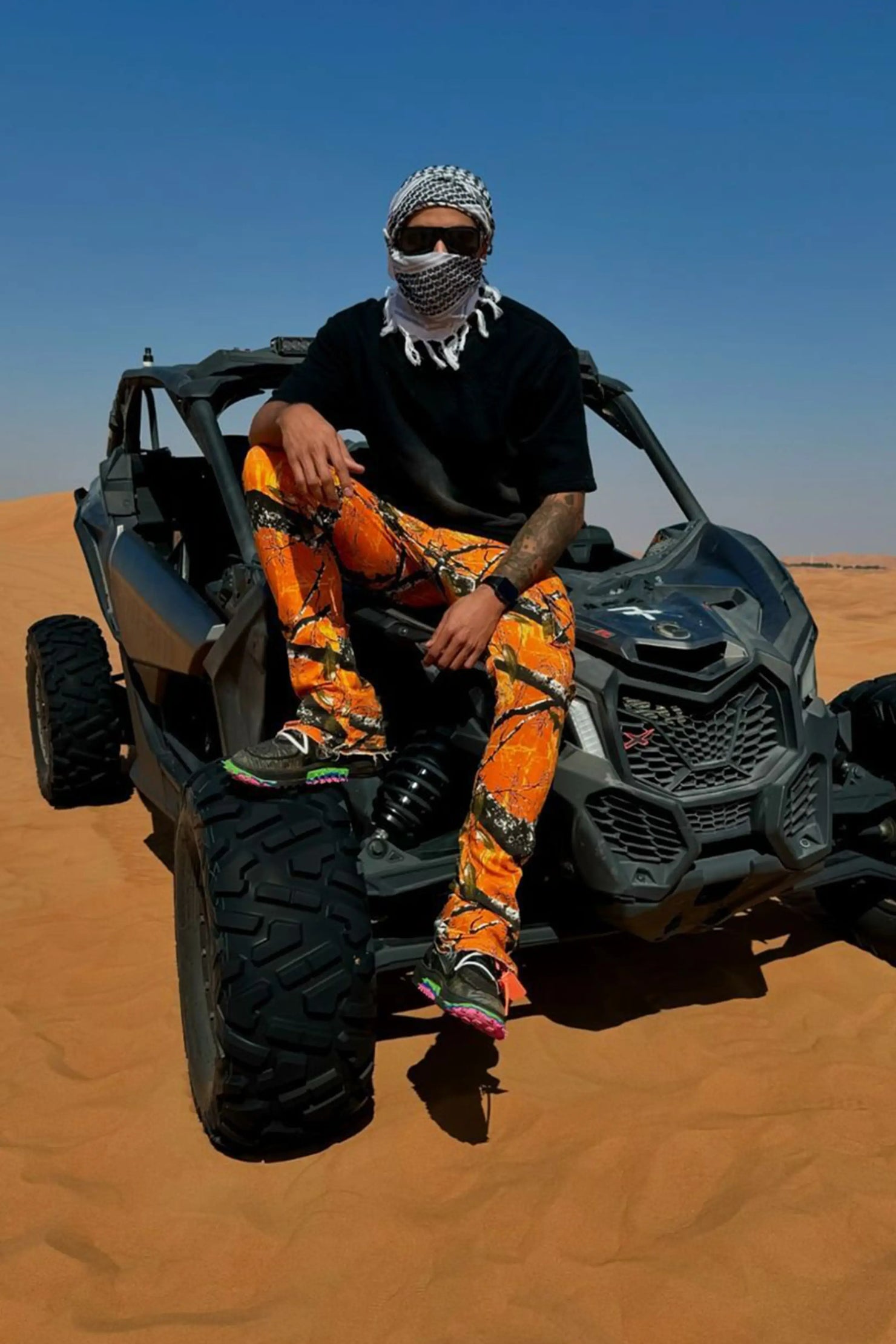 Waage Orange Tree Camo Cargo Stacked Flare Jean