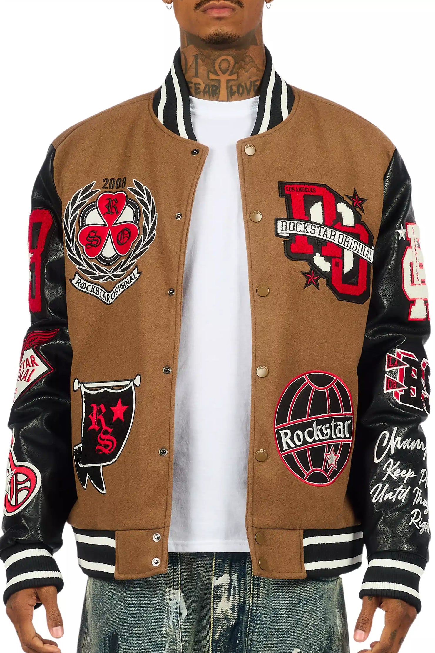 Gallant Beige Varsity Jacket