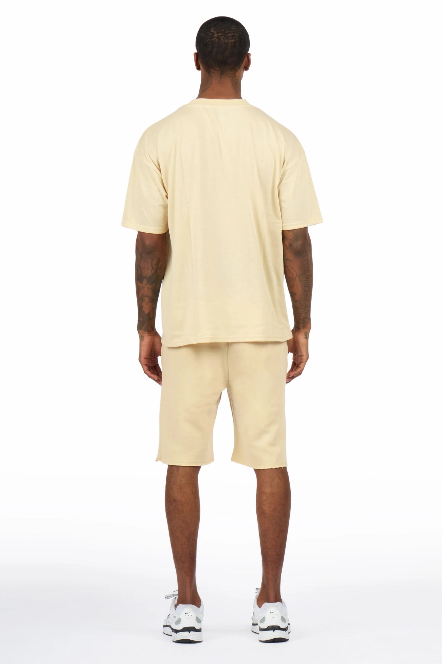 Allstar Beige/White T-Shirt Short Set