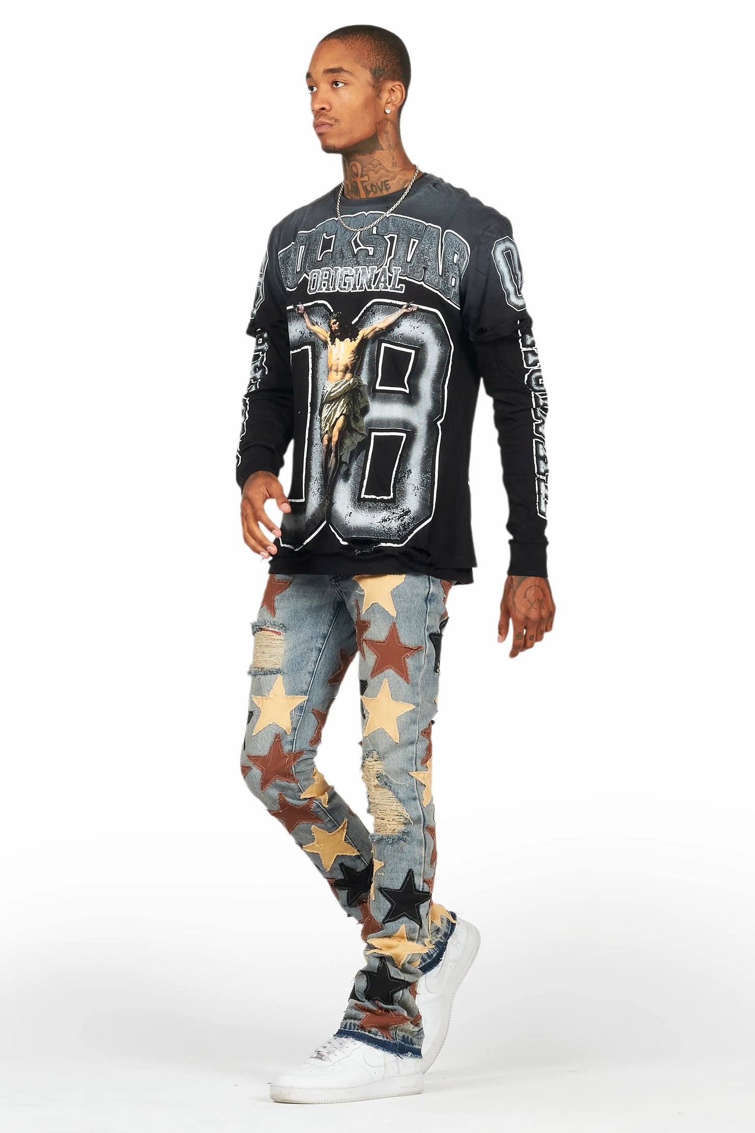 StarLane Tint Stacked Flare Jean
