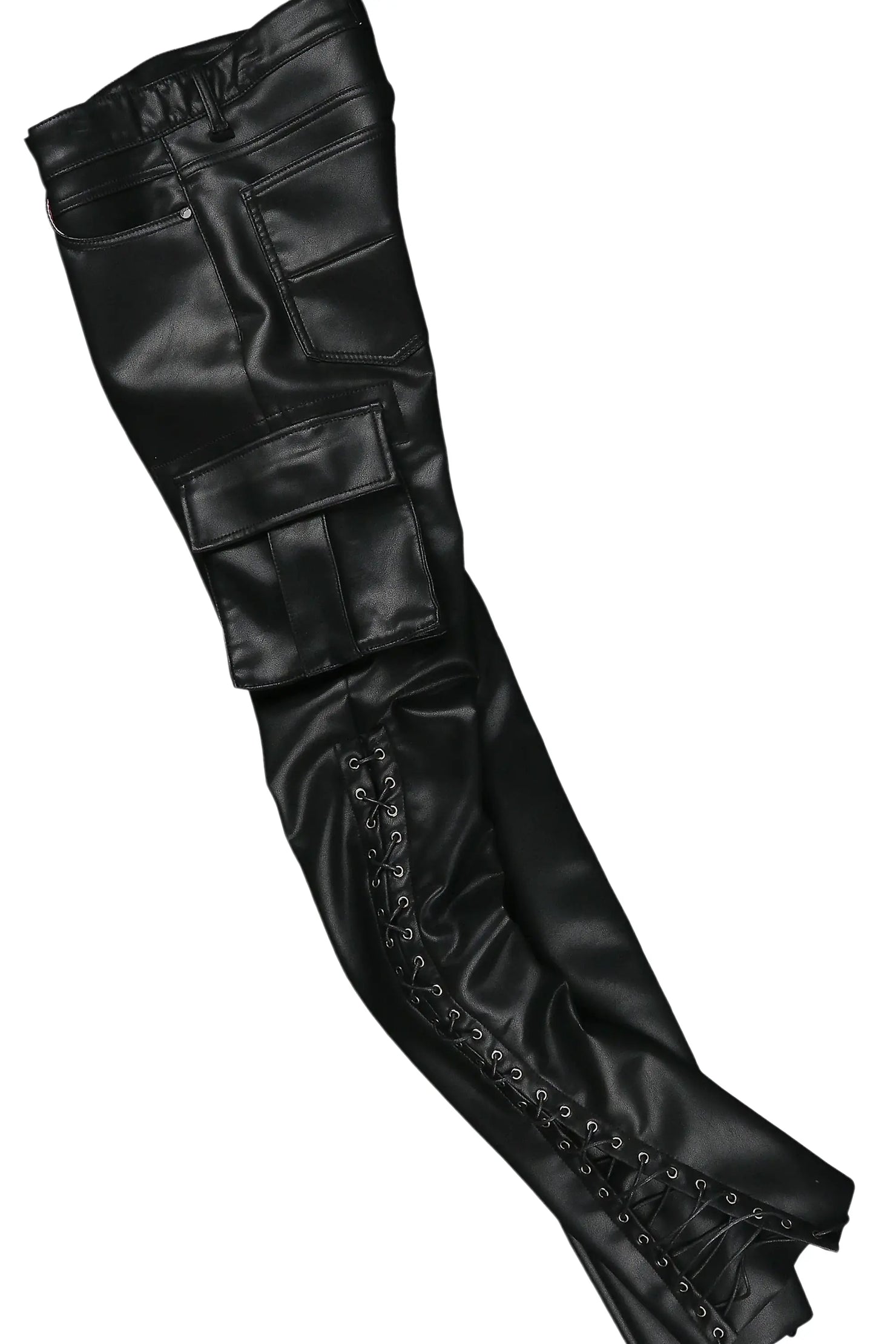 Banyan Black Long Sleeve T-Shirt & Honor Stacked Flare PU Jean Bundle