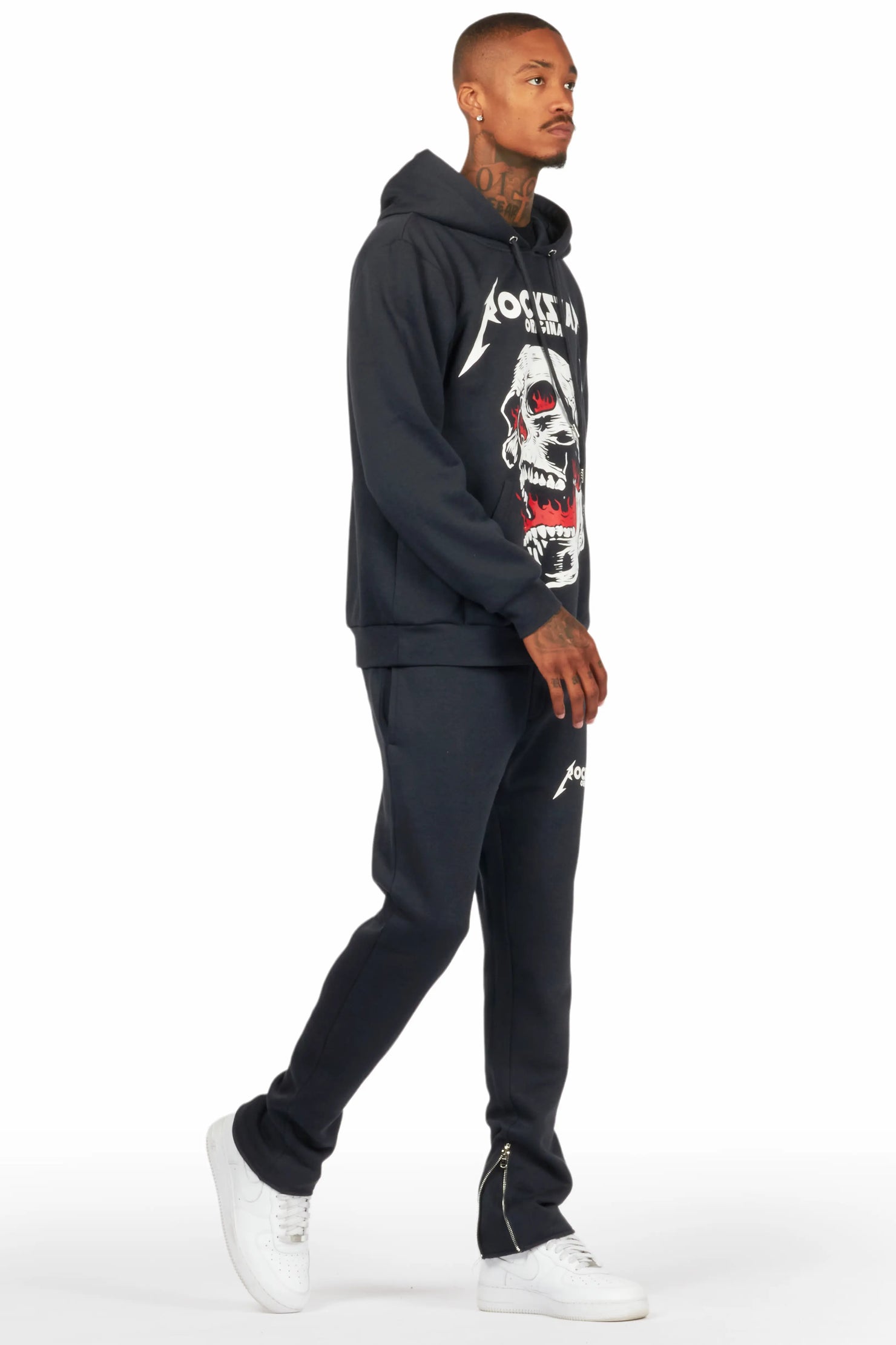Wayan Charcoal Graphic Hoodie Track Set