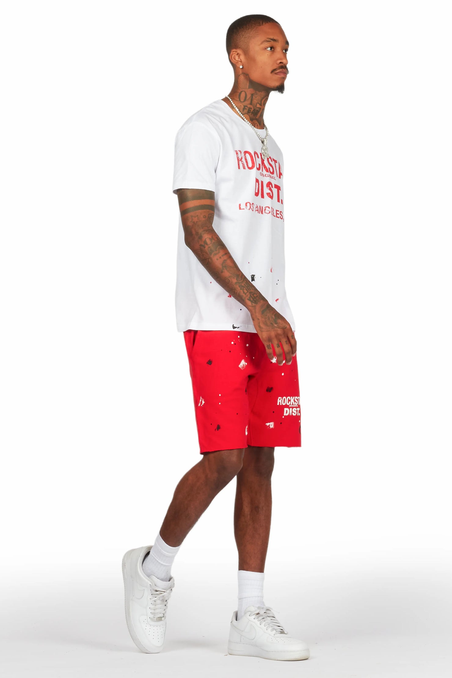 Scottie White/Red Painter T-Shirt/Short Set