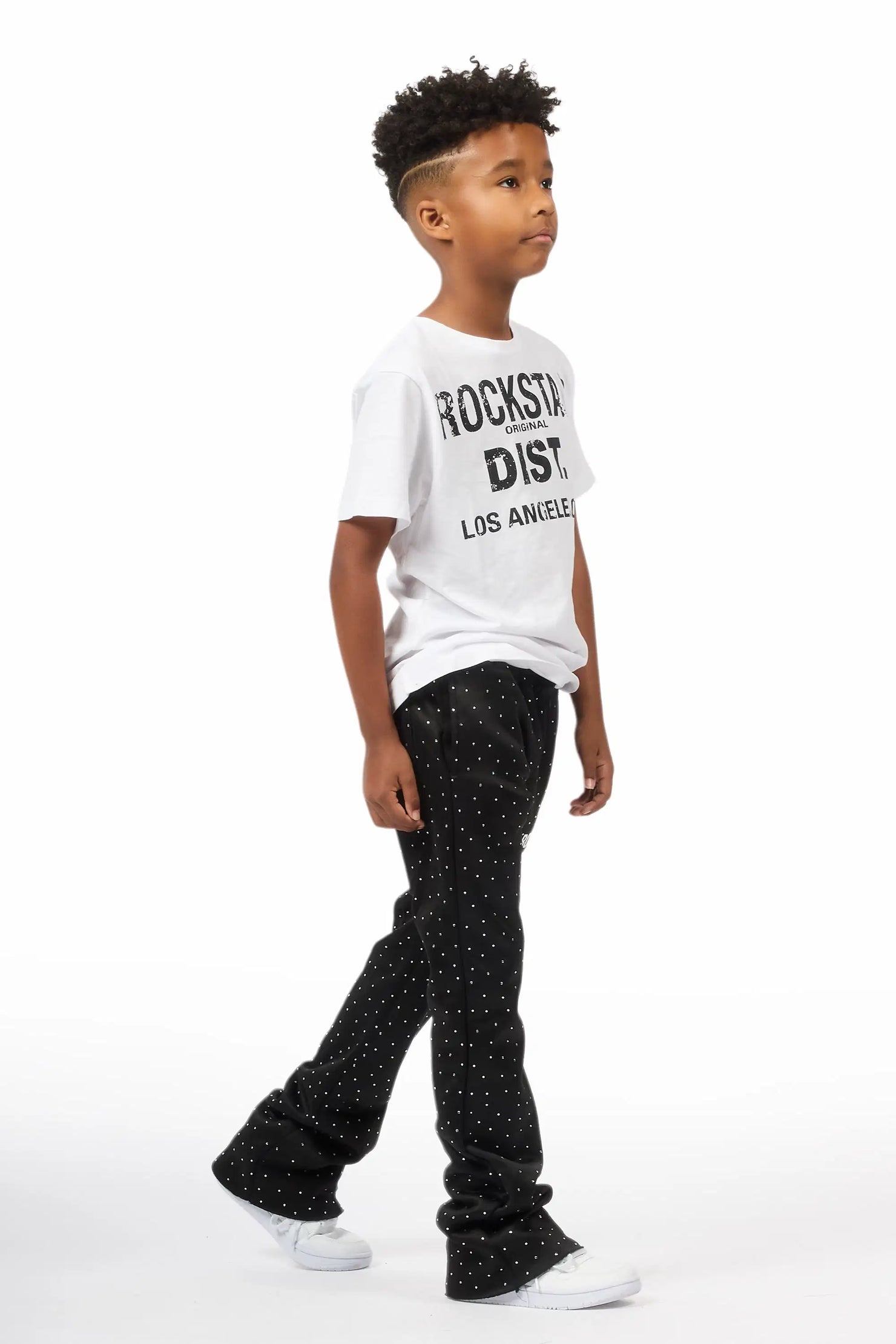Boys Alpine Black Rhinestone Track pant