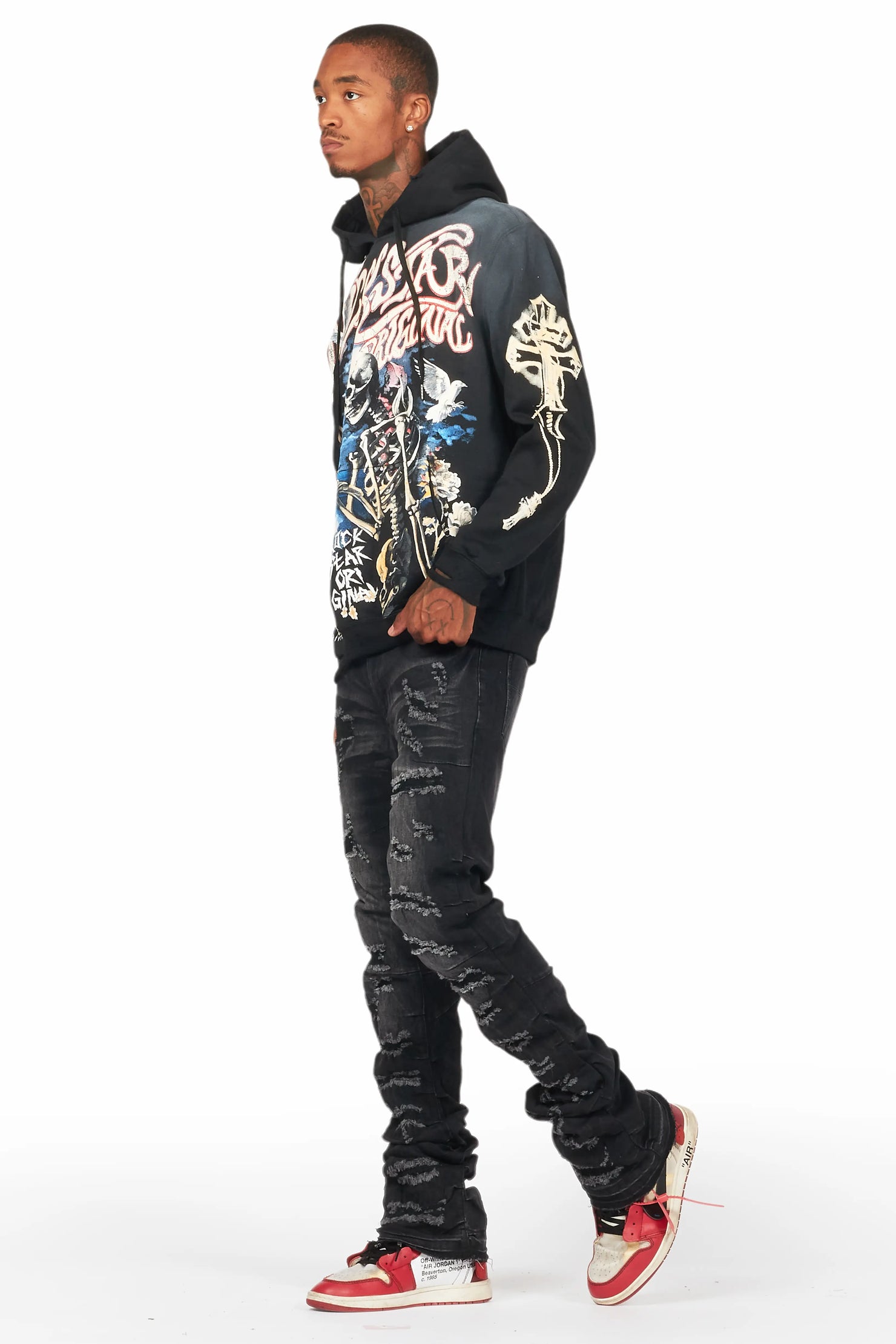 Mercol Black Stacked Flare Jean