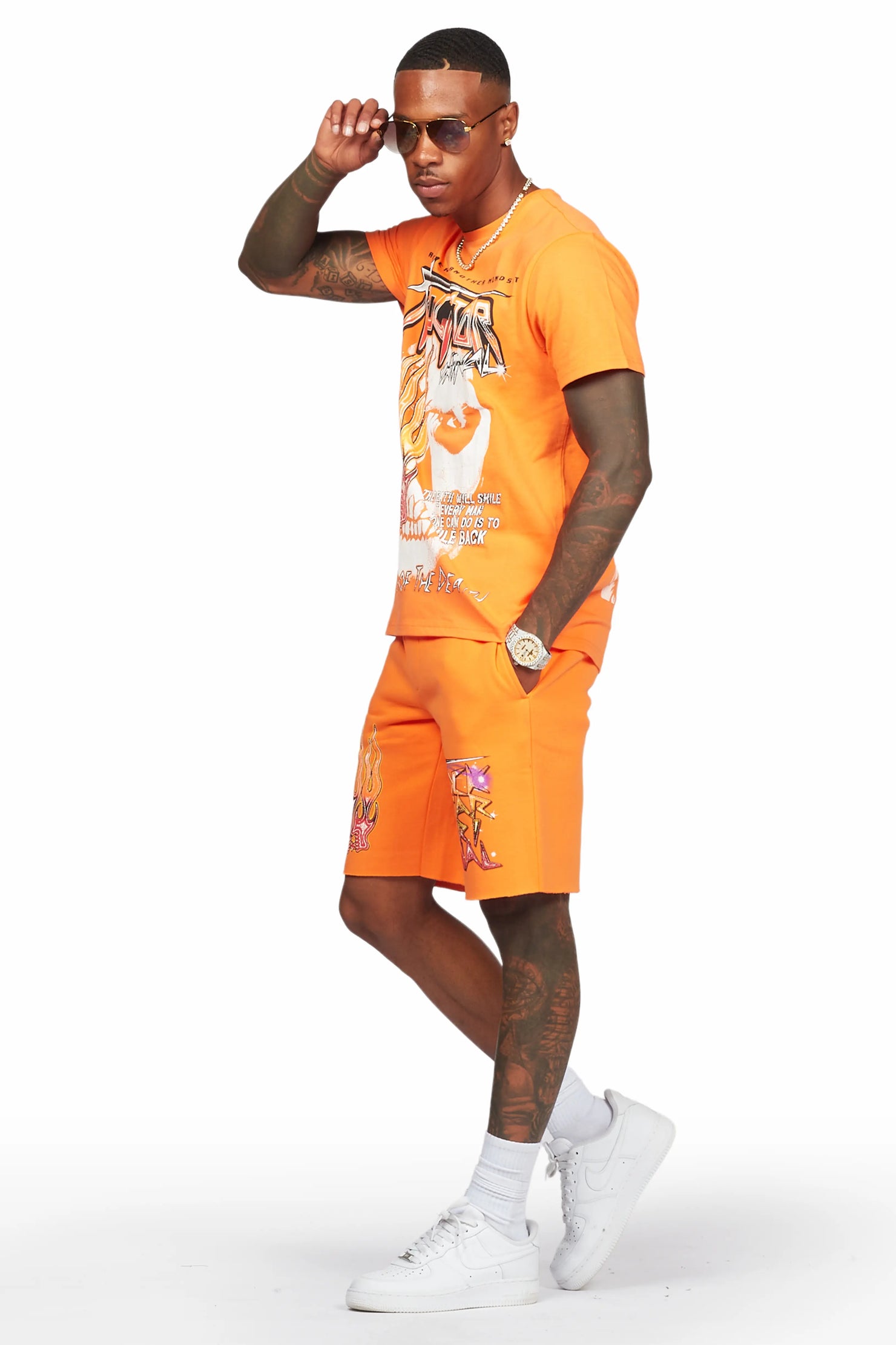Krog Orange T-Shirt/Short Set