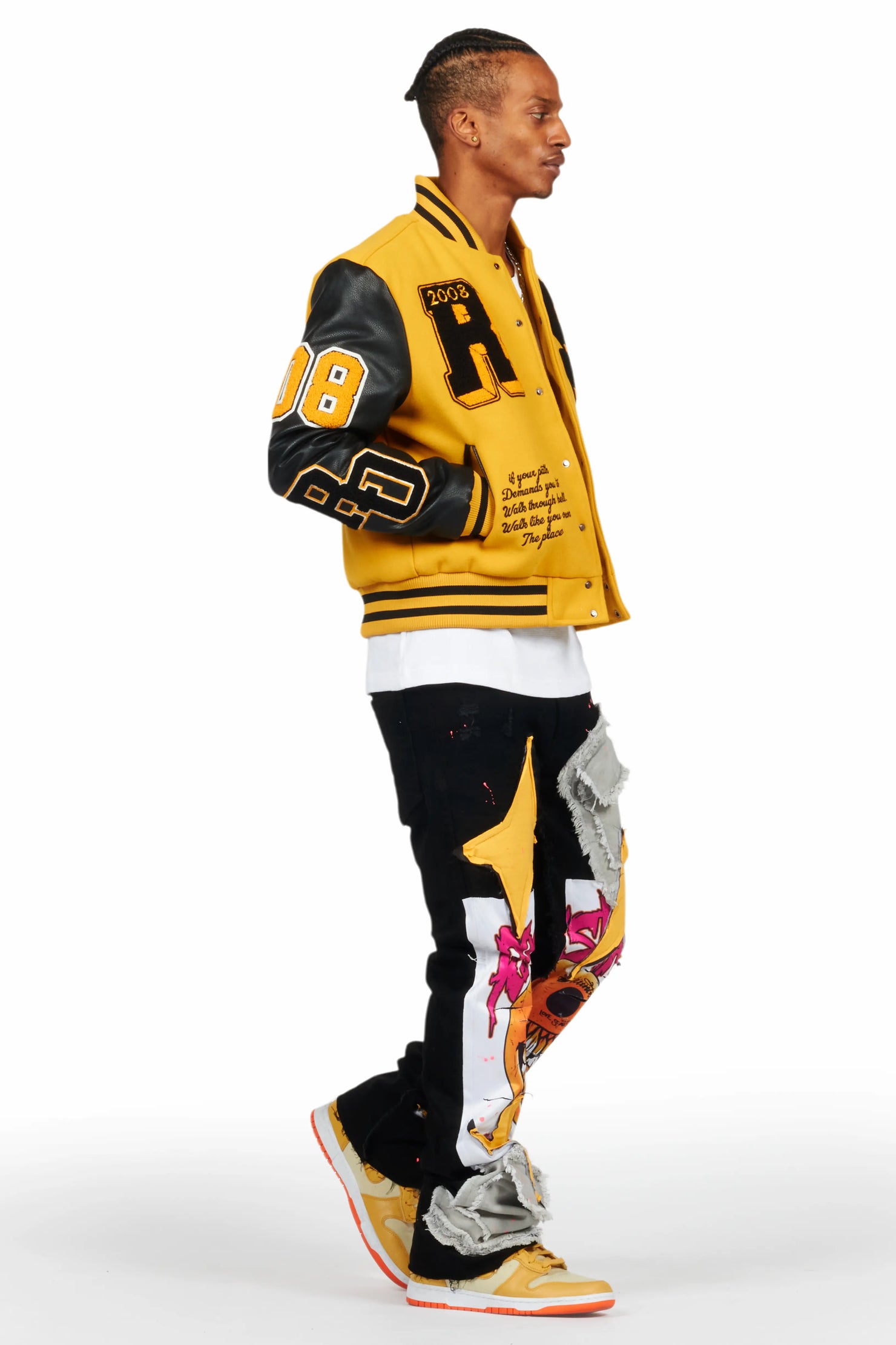 Leslaw Yellow/Black Varsity Jacket