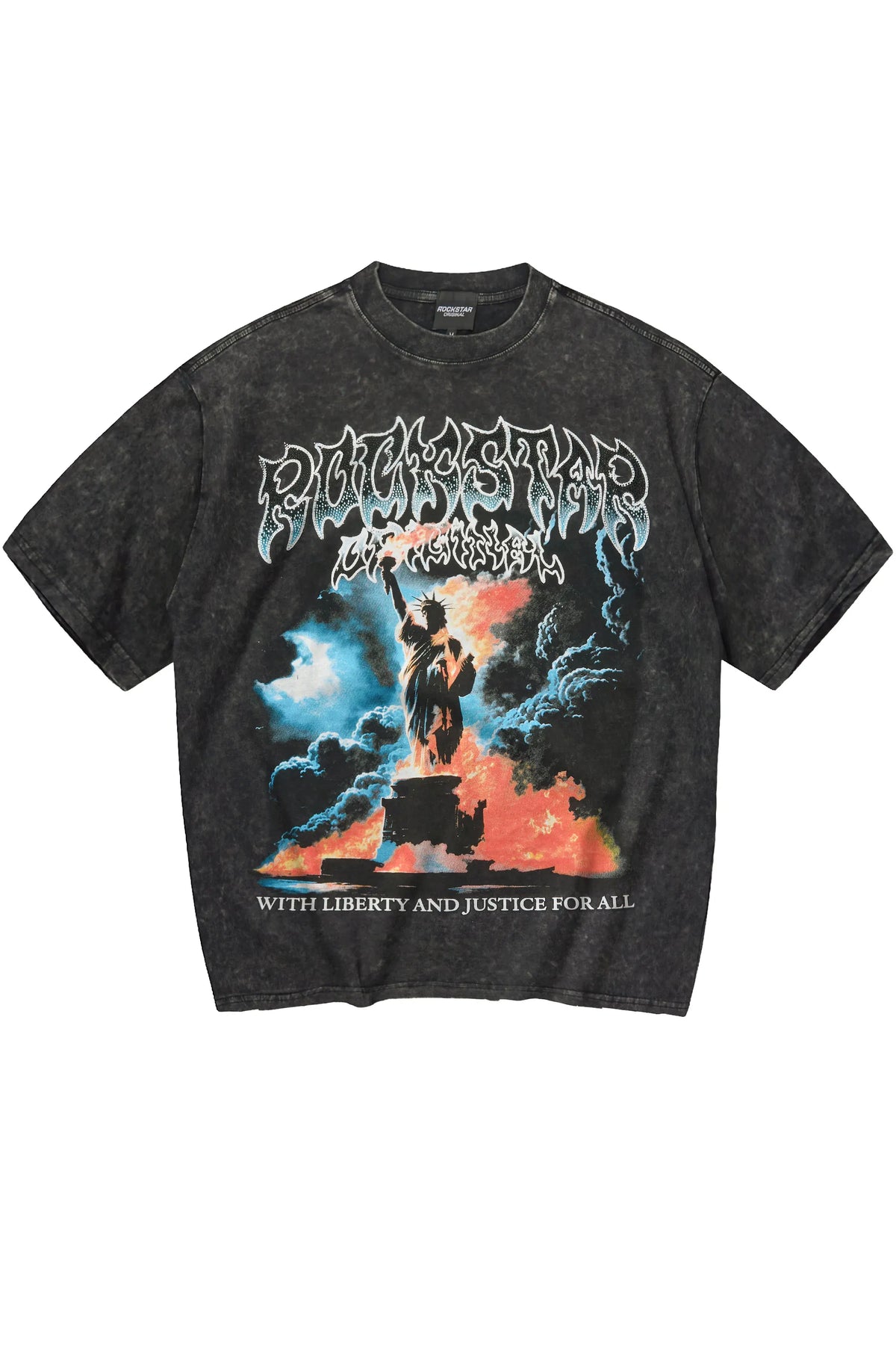 HEAVYWEIGHT OVERSIZED Liberta Black/Multi Rhinestone Graphic T-Shirt