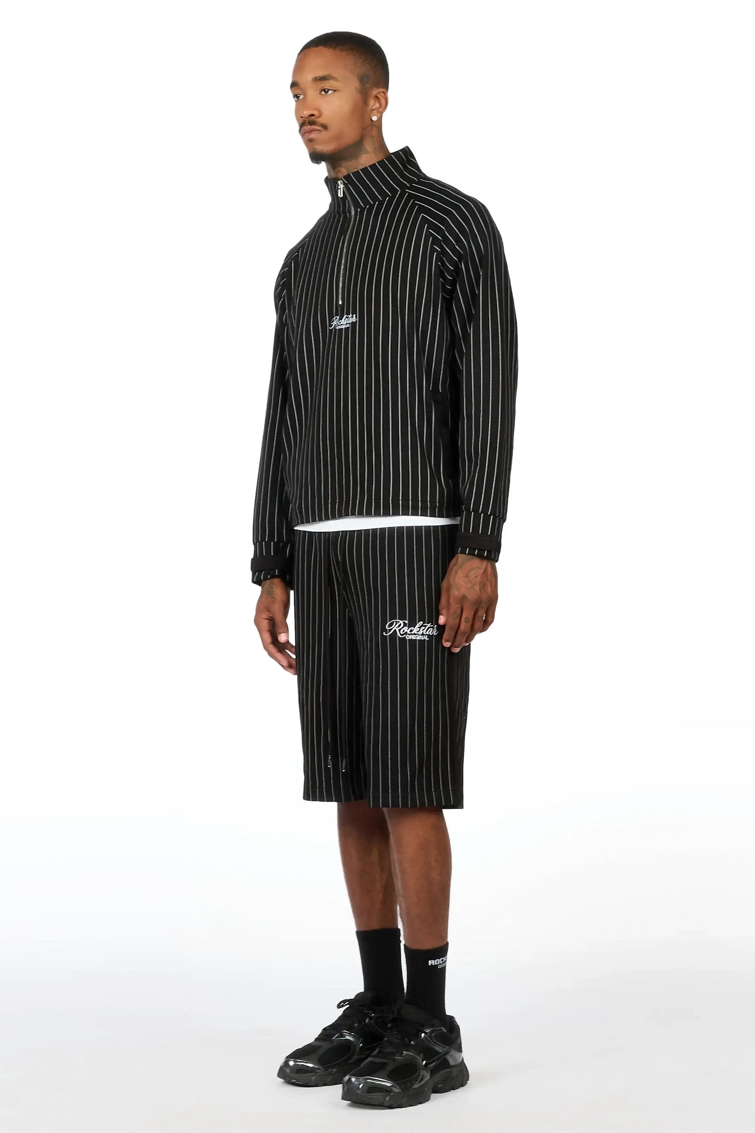 Hernan Black Quarter Zip Raglan Short Set