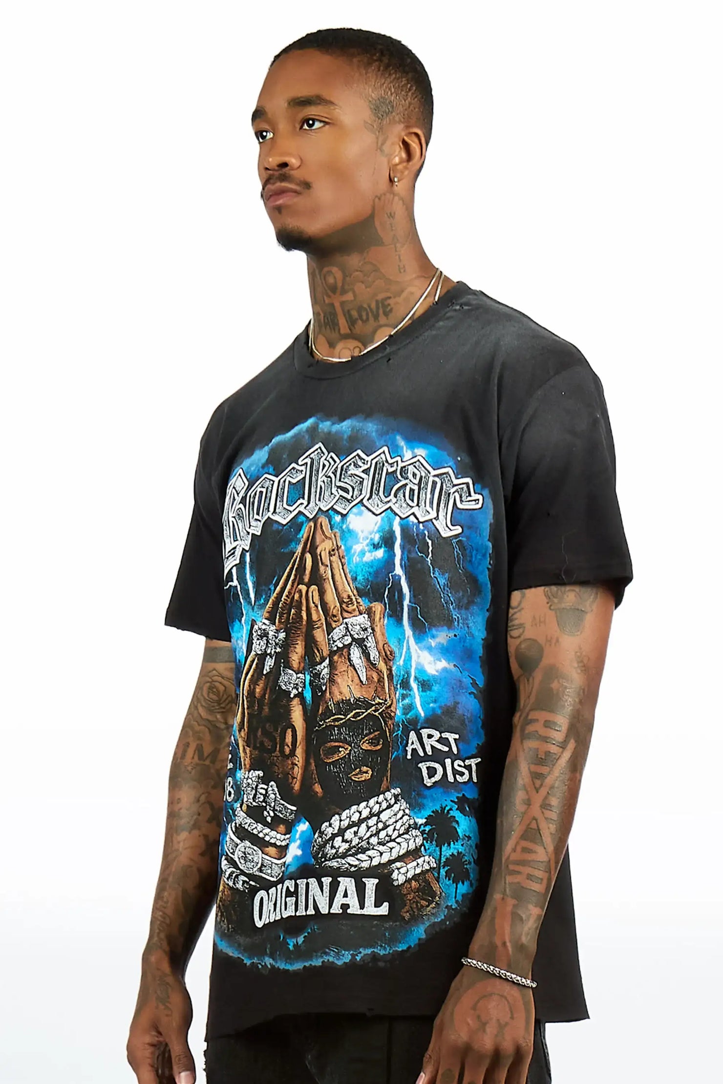 Thorne Black Oversized Graphic T-Shirt