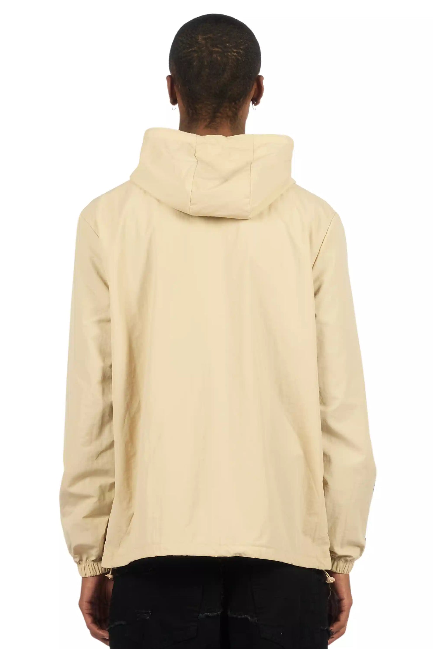 Amos Beige Graphic Windbreaker
