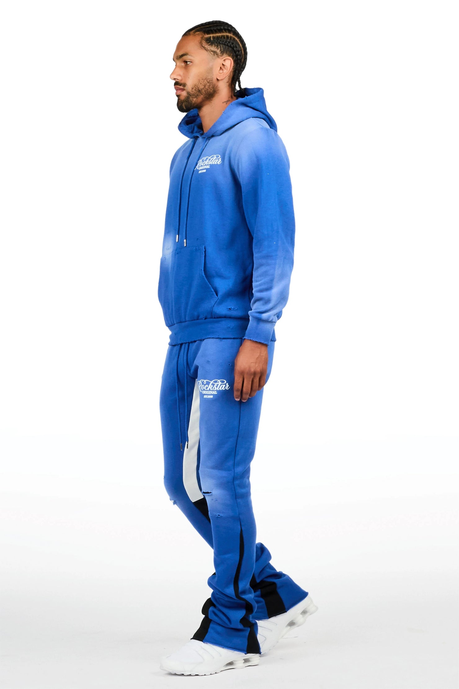 Voltage Royal Blue Hoodie/Stacked Flare Pant Track Set