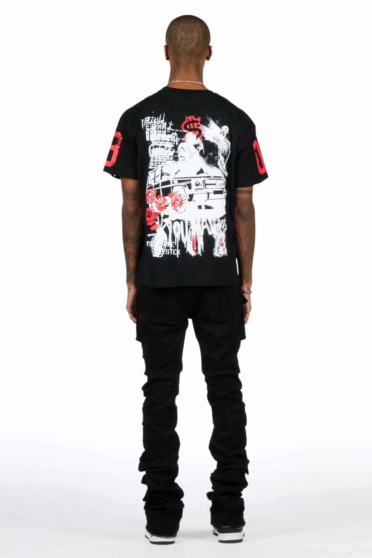 Grill Black T-Shirt/Stacked Flare Jean Bundle