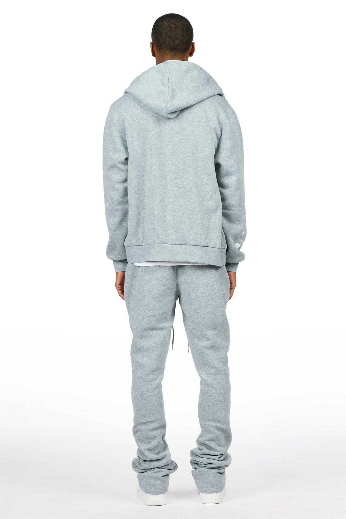 Zip Up Heathery Grey Raffer Hoodie/Stacked Track Set