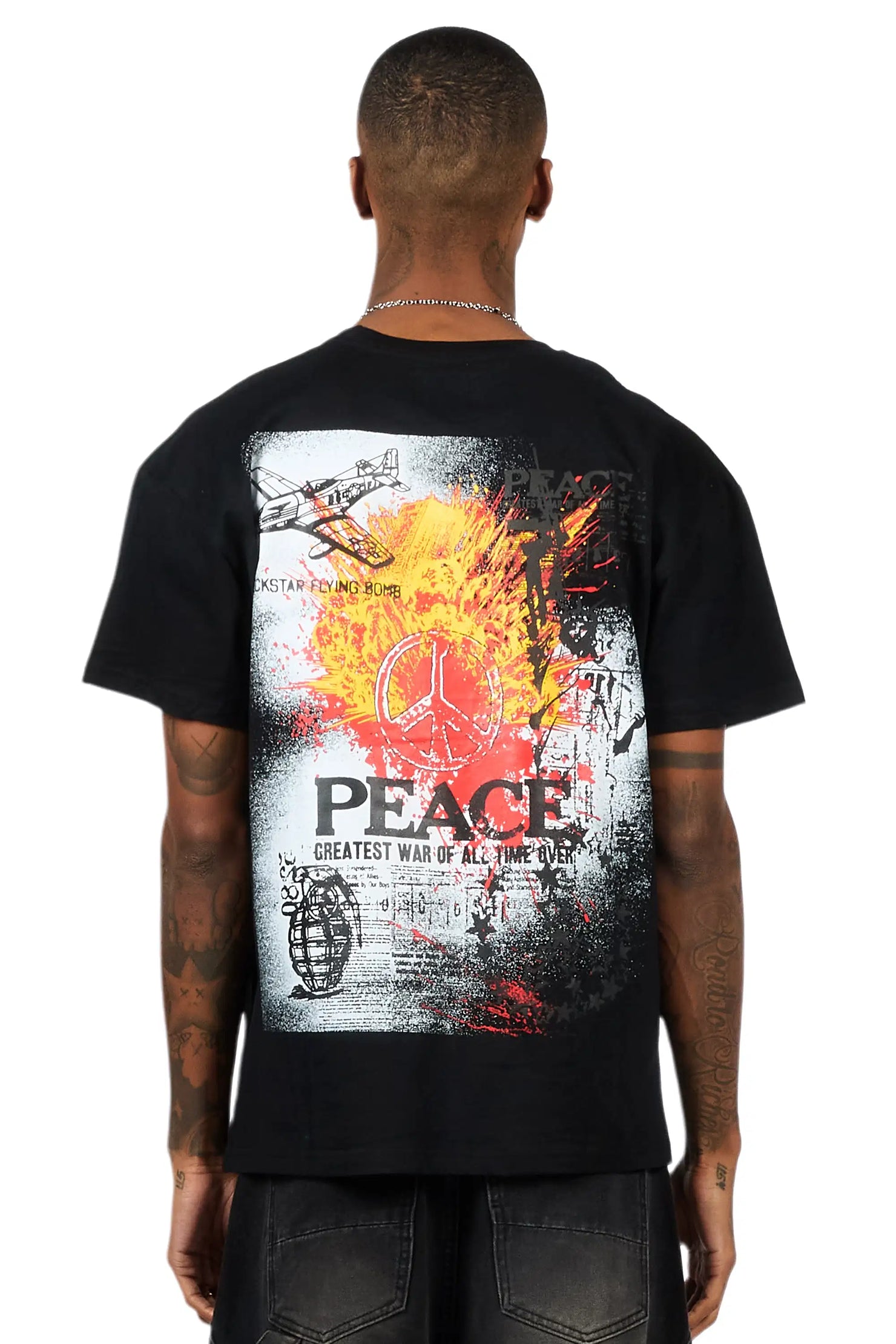 Saeko Black Oversized Graphic T-Shirt