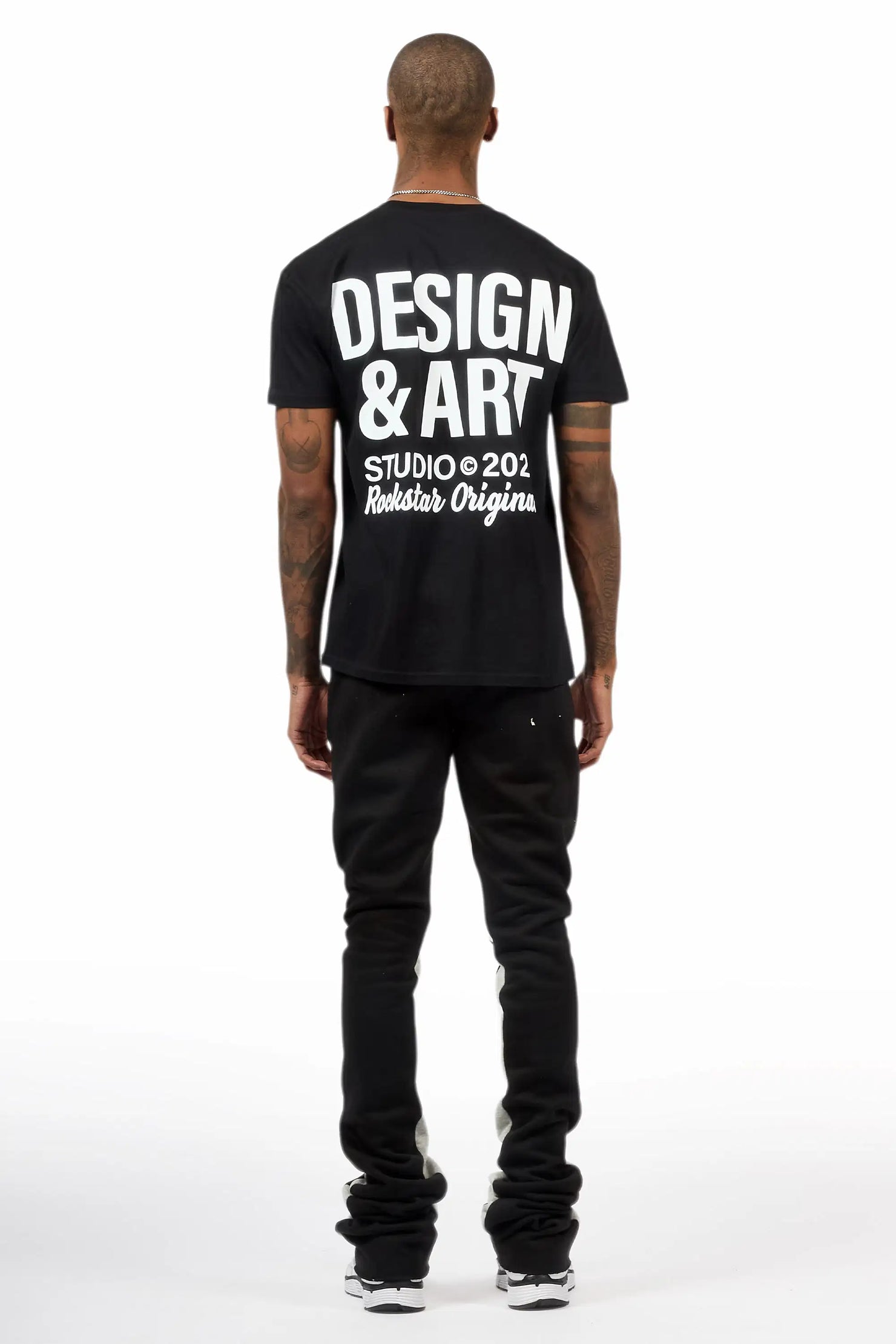 Damone Black/White T-Shirt/Super Stacked Track Set