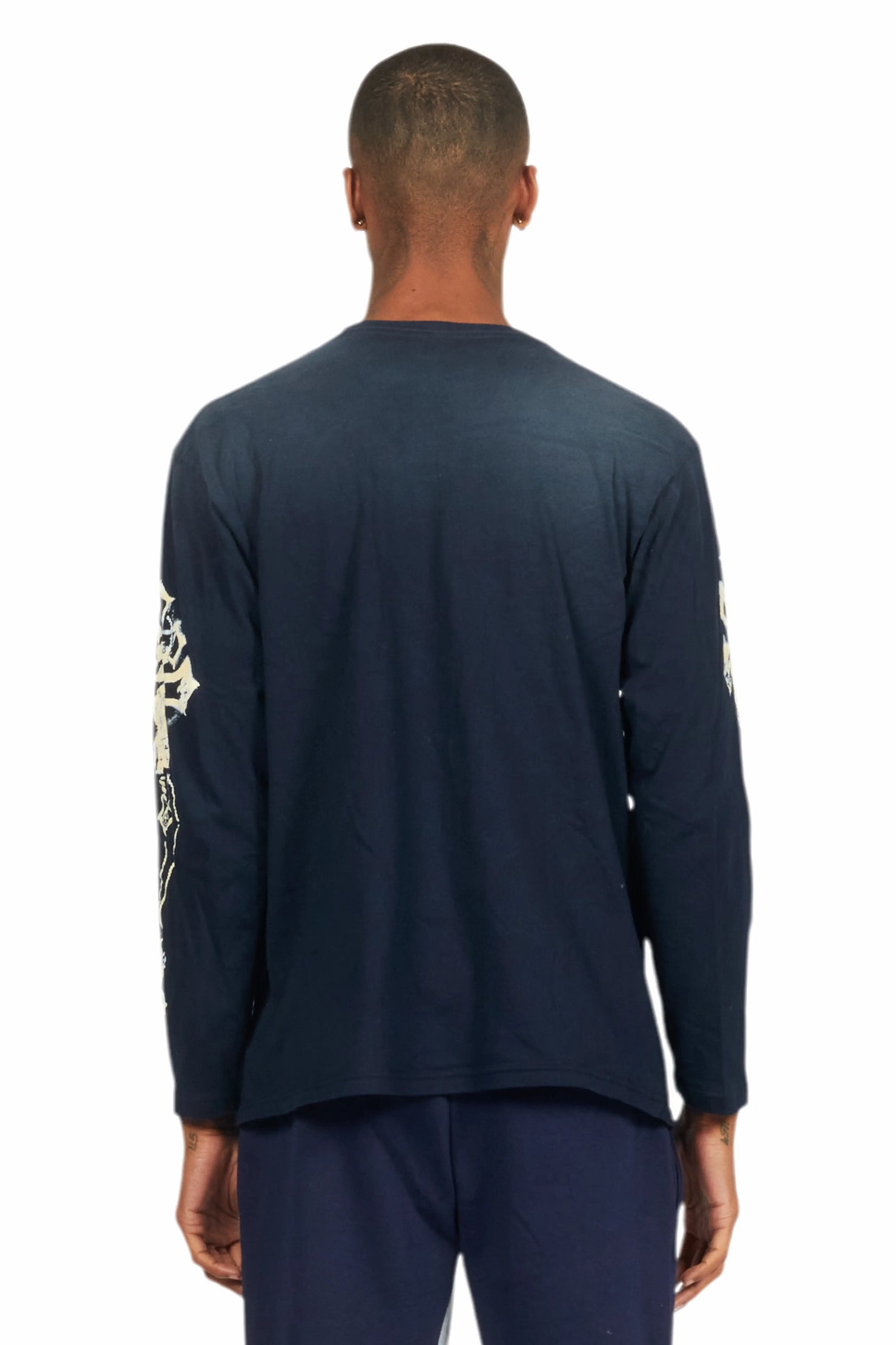 Deiter Navy Long Sleeve Graphic T-Shirt