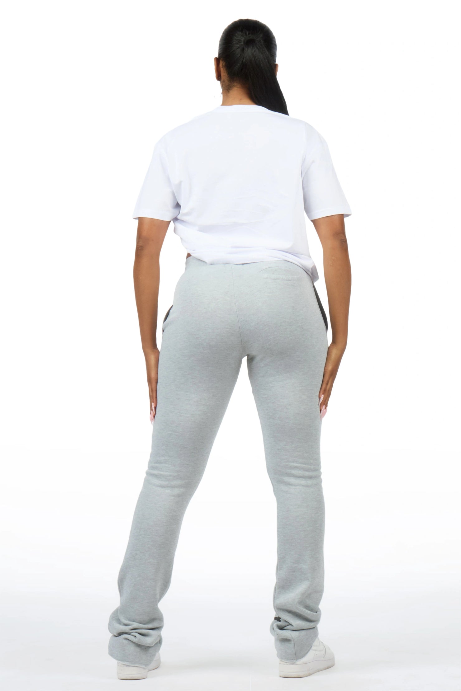 Quanzina White/Heather Grey T-Shirt Stacked Track Set