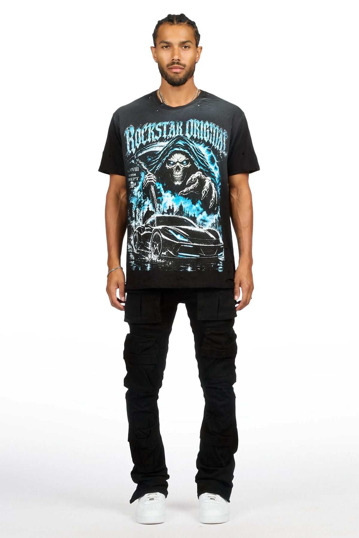 Shepard Black Cargo Skinny Fit Jean
