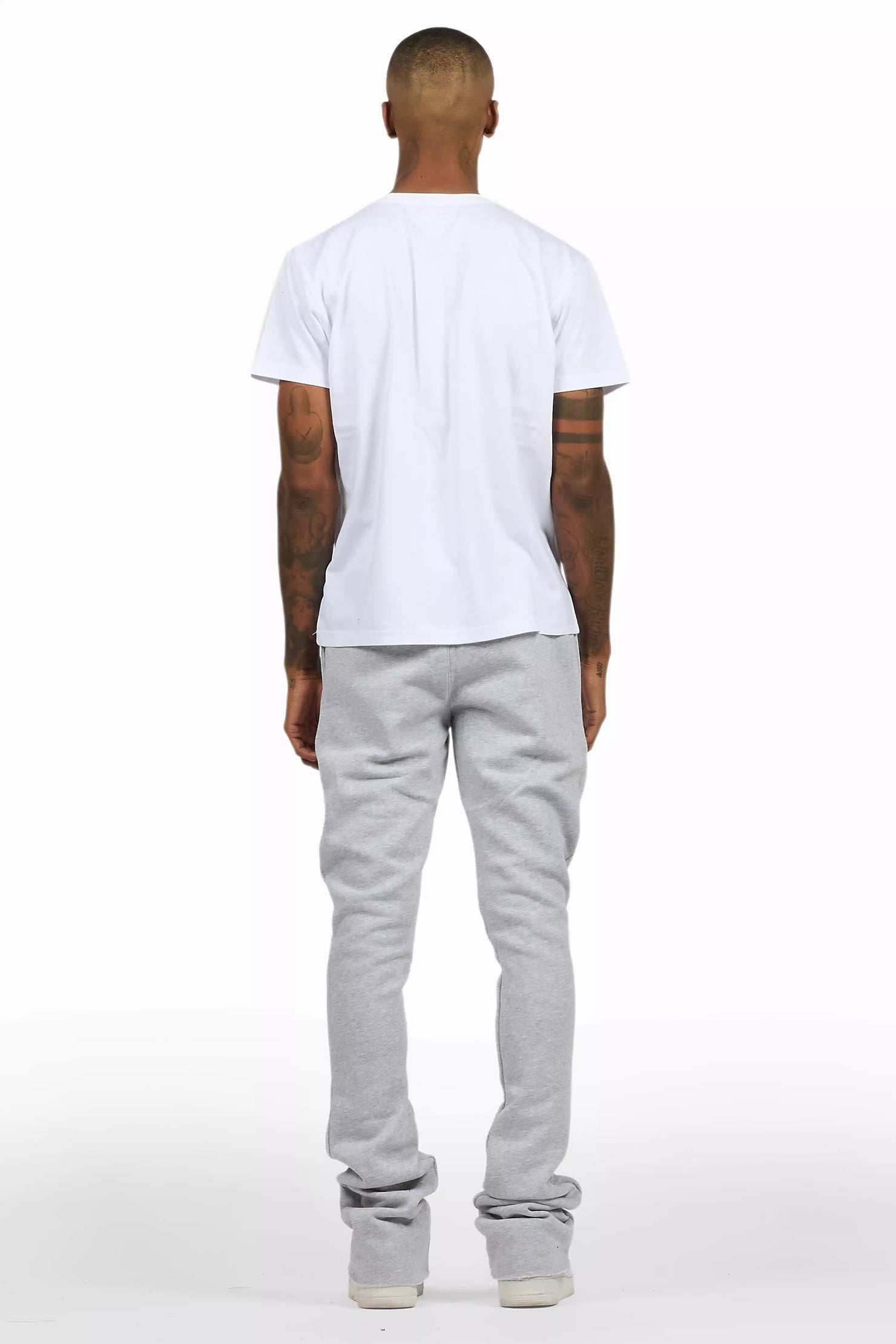 Amos Heather Grey T-Shirt/Stacked Flare Track Set