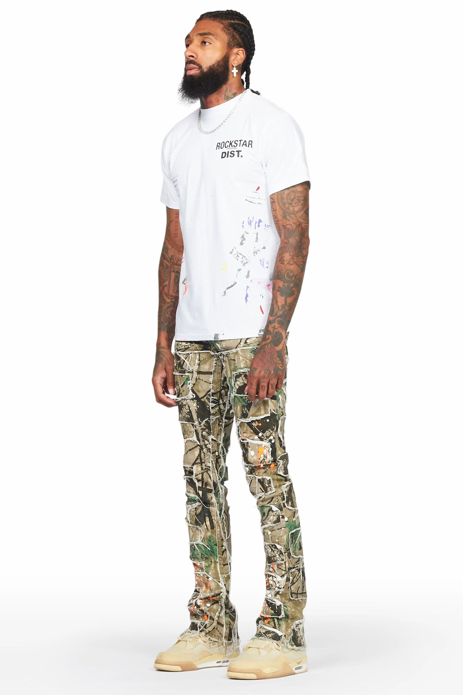 Urso Tree Camo Painter Stacked Flare Jean