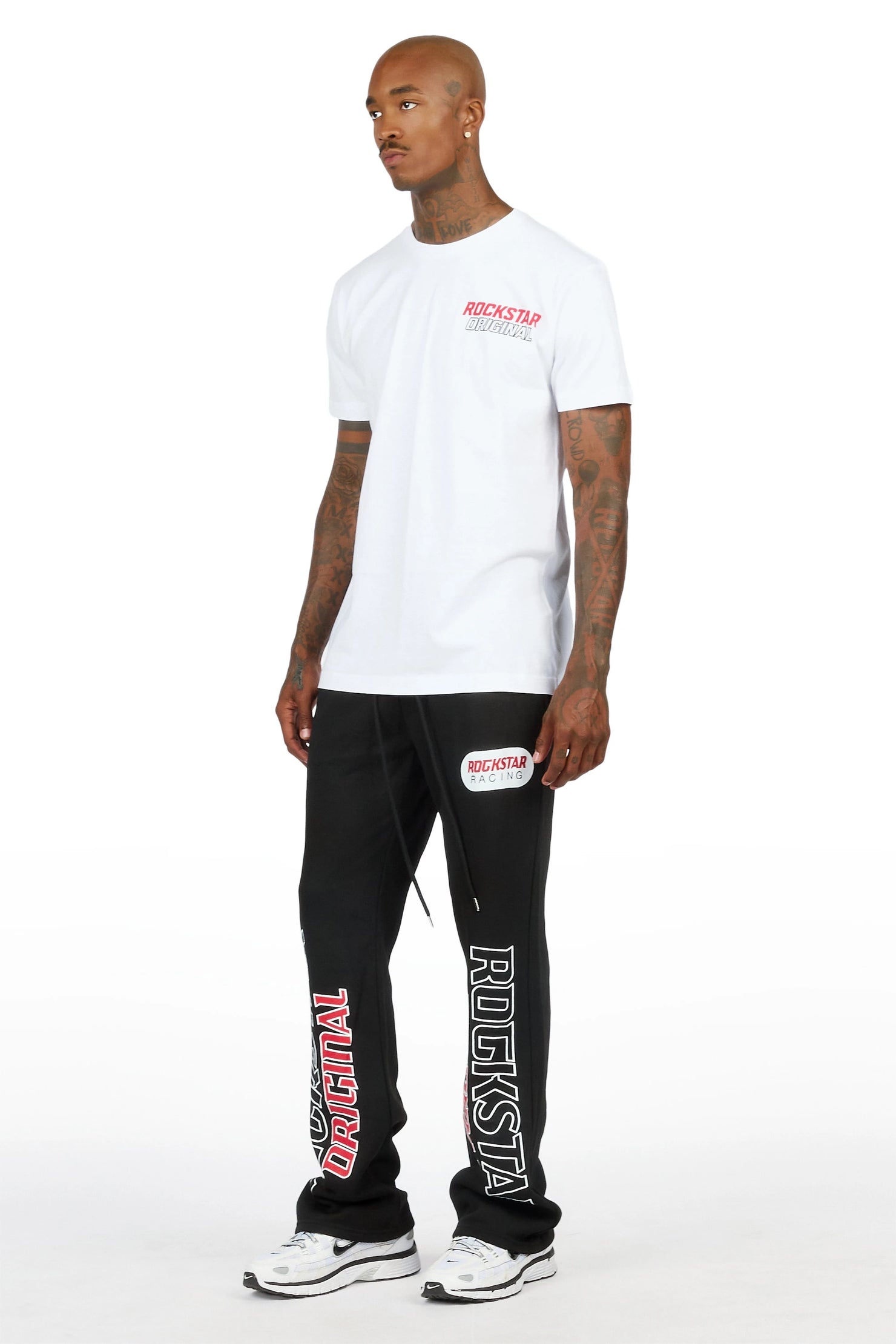 Spiller White/Black T-Shirt/Relaxed Pant Track Set