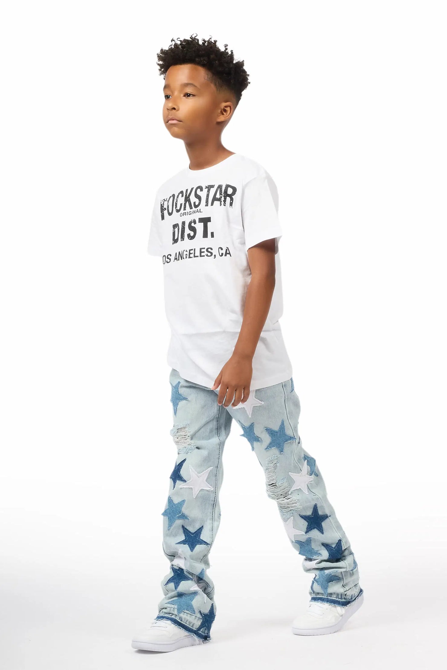 Boys StarLane Light Blue Stacked Flare Jean