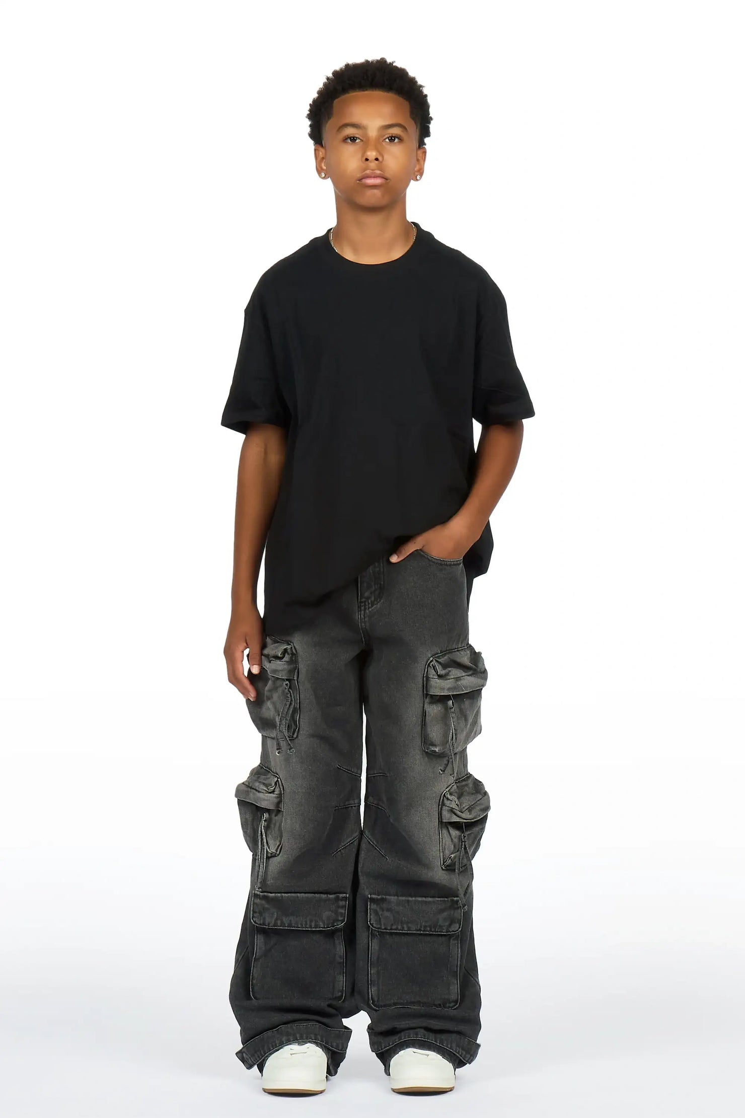 Boys Lenz Black Baggy Fit Jean