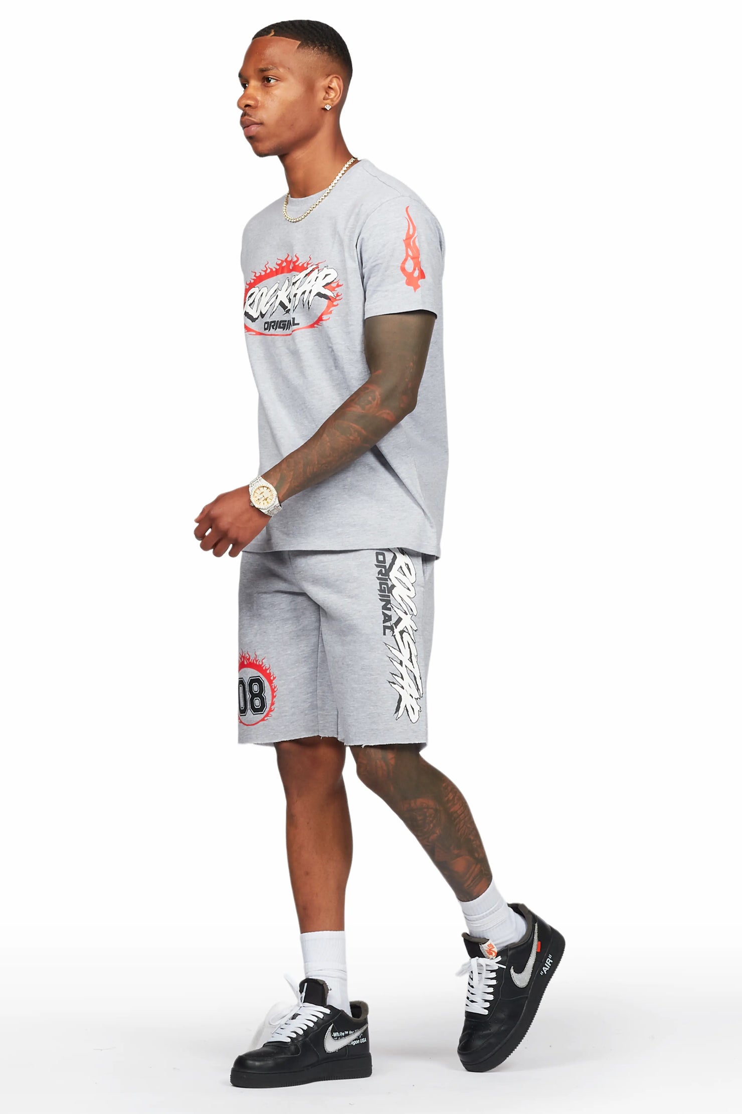 Draven Heather Grey T-Shirt/Short Set