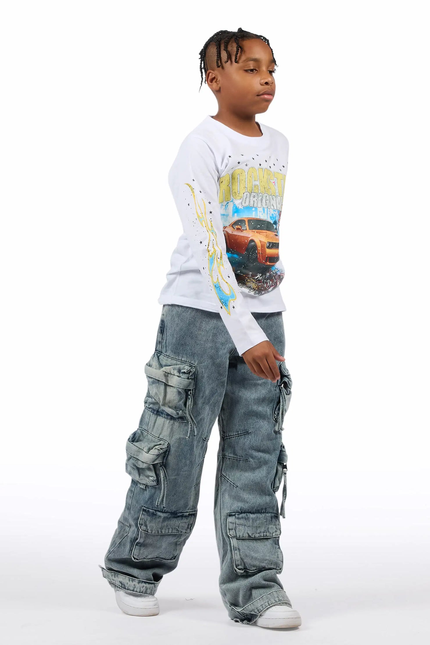 Boys Lenz Blue Baggy Fit Jean