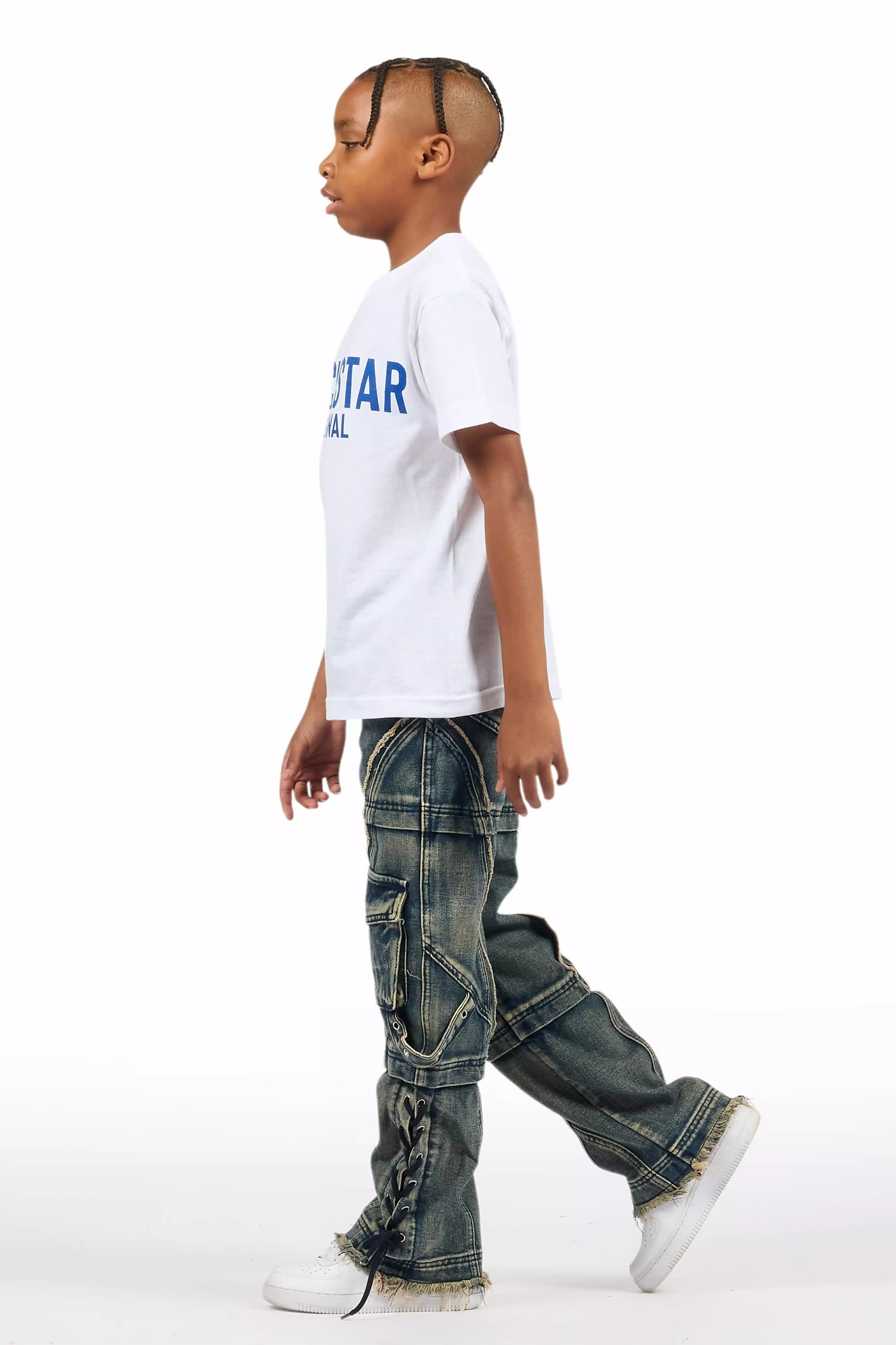 Boys Three Maxi Blue Baggy Fit Jean