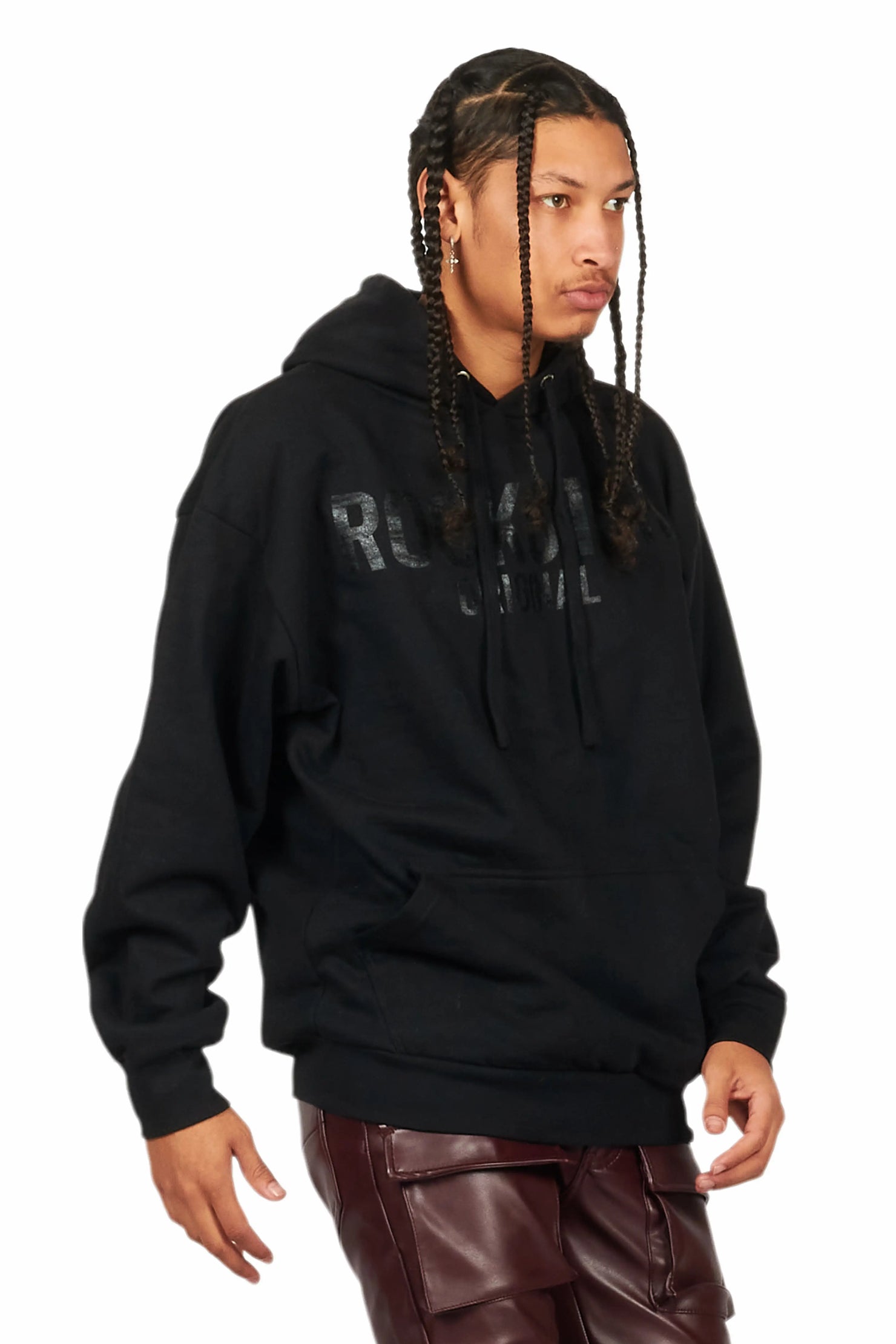 Sana Black Graphic Hoodie