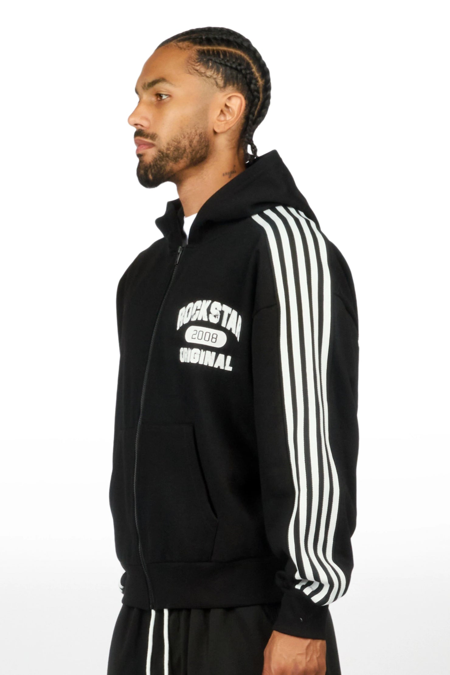 Tylla Black Zip Up Hoodie
