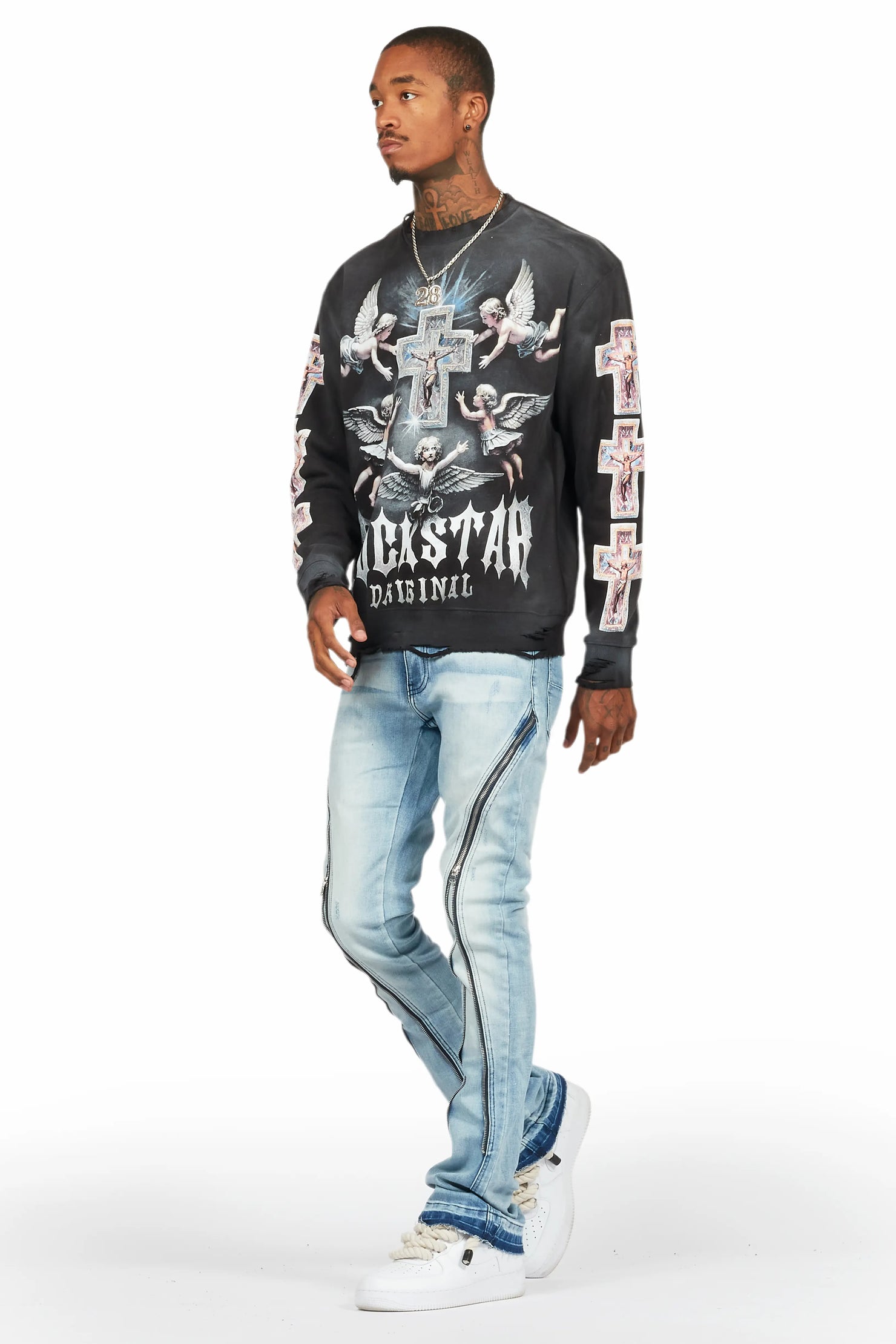 Rani Blue Stacked Flare Jean