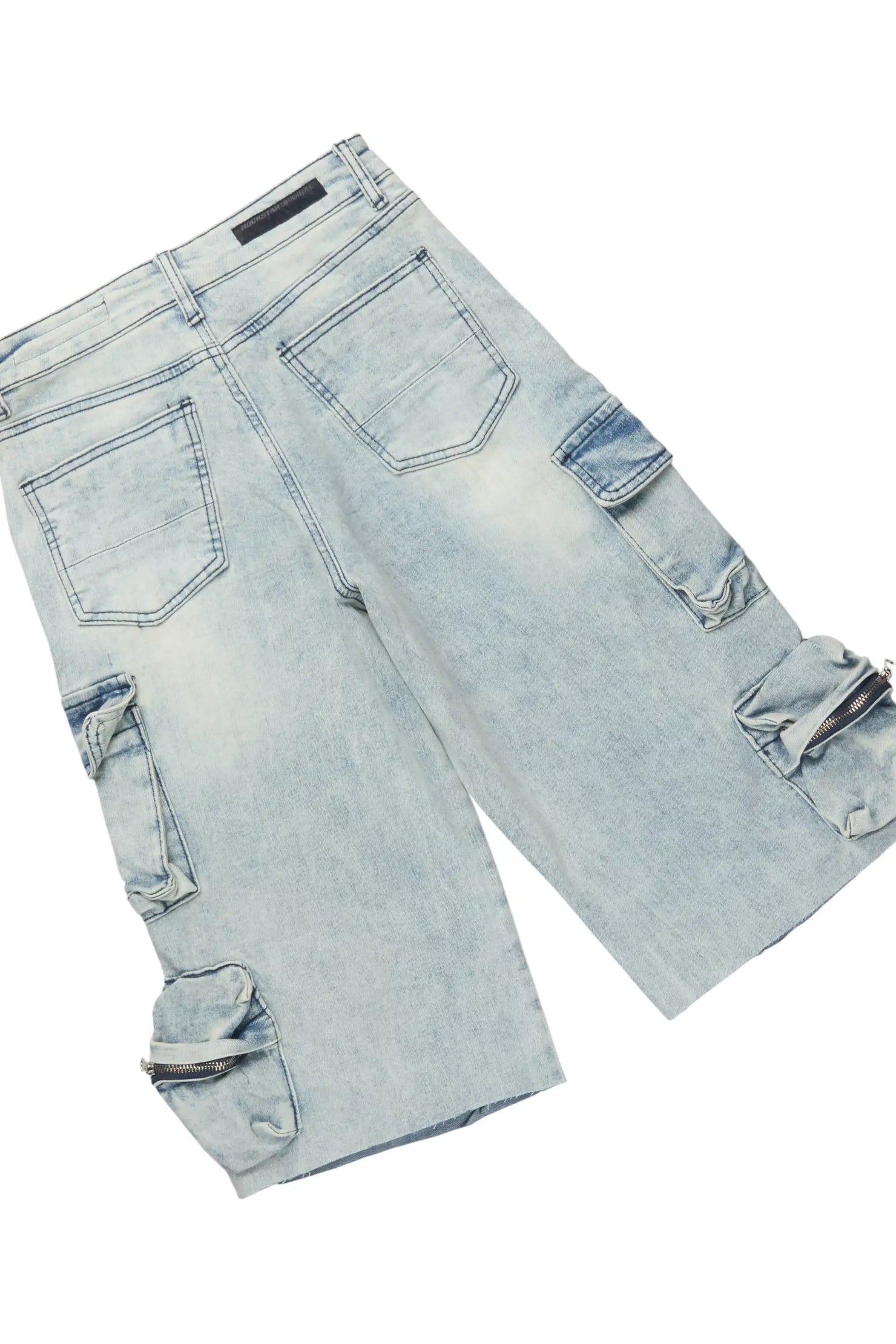 Boys Deston Royal Blue/Blue Double Layer T-Shirt/Denim Jort Set
