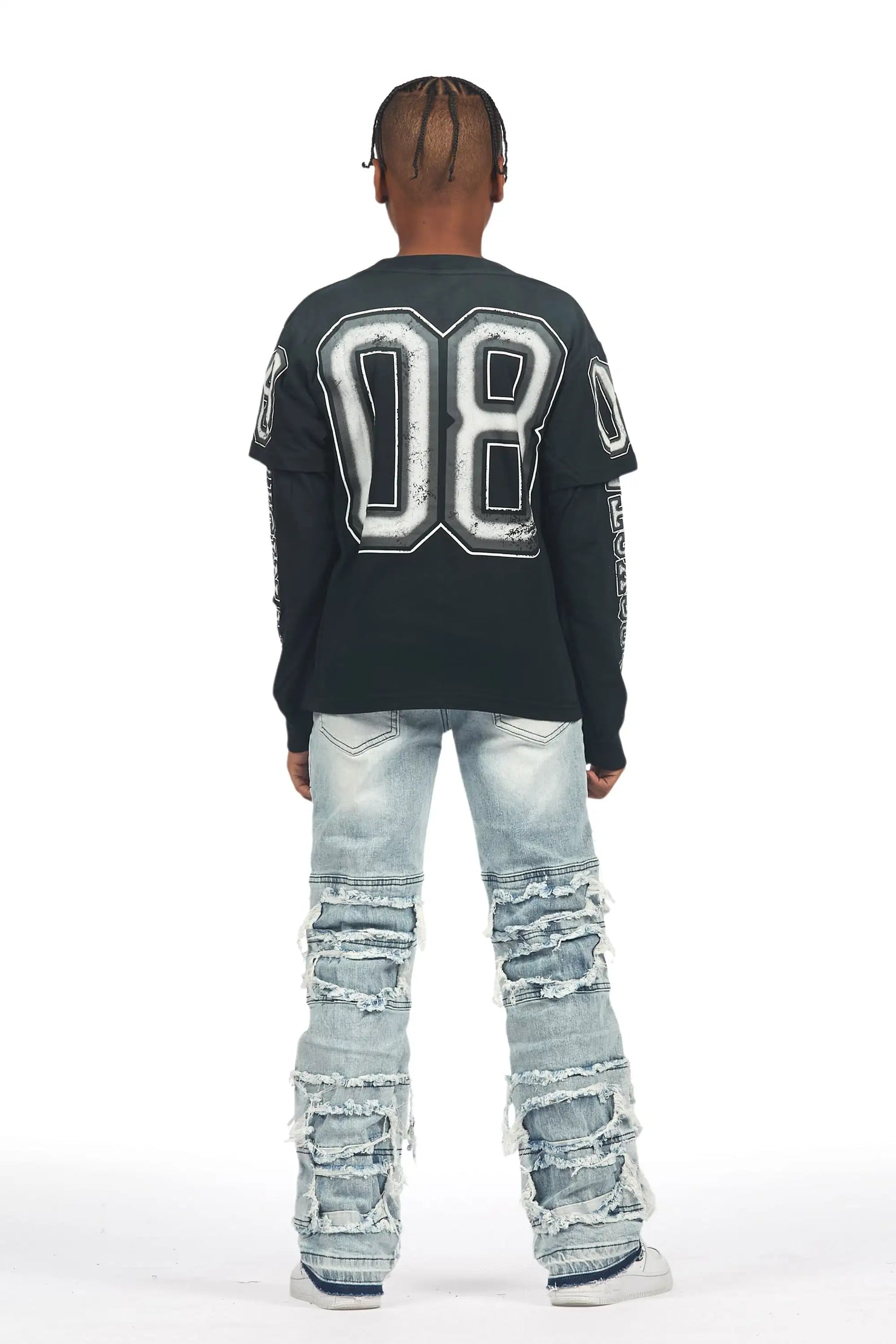 Boys Vasco Blue Stacked Flare Jean