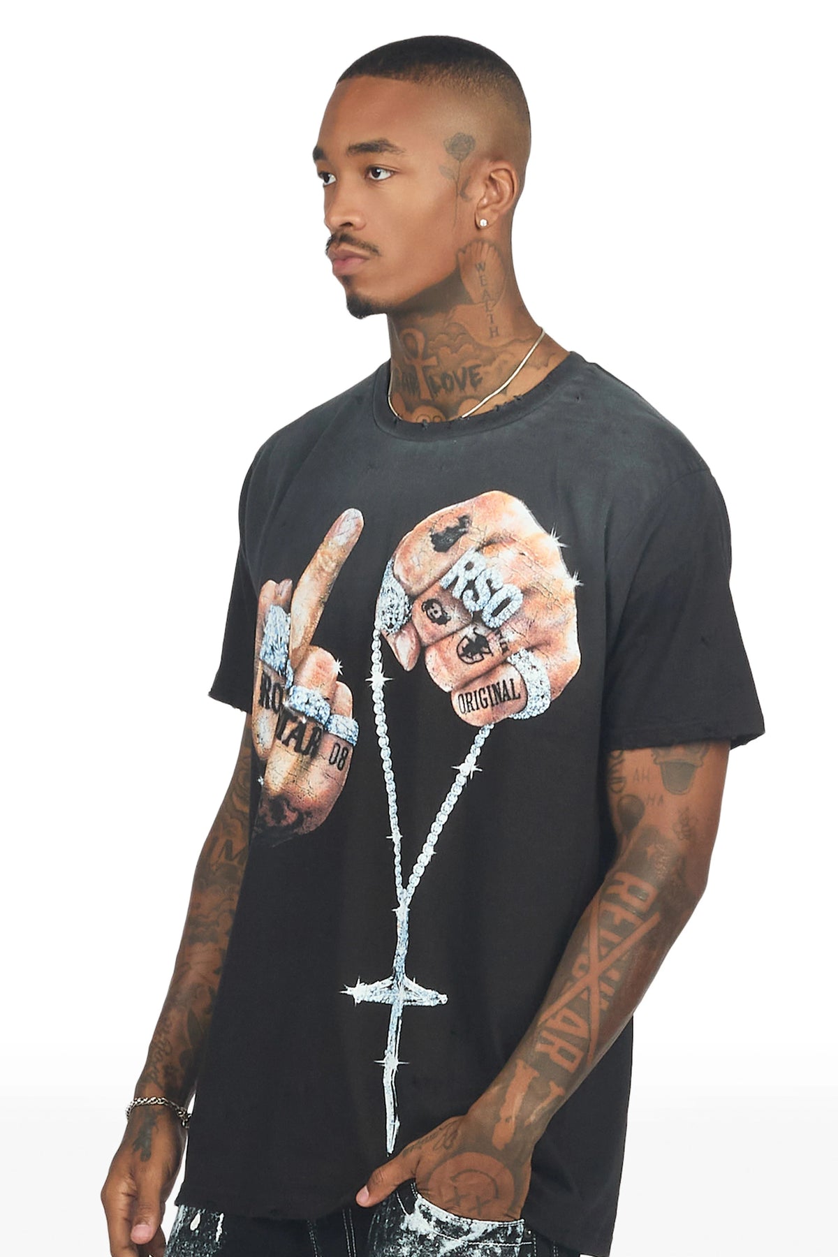 Dodson Black Oversized Graphic T-Shirt