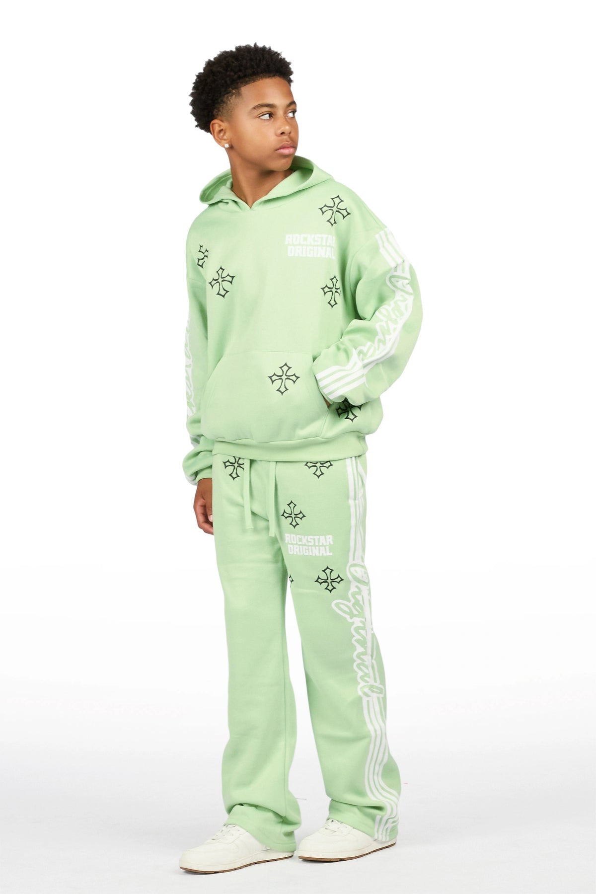 Boys Osso Sage Hoodie Stacked Track Set