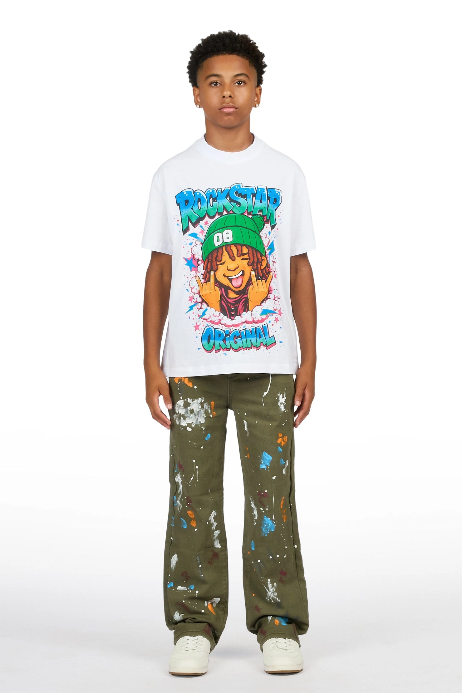 Boys Vicente Olive Straight Fit Jean